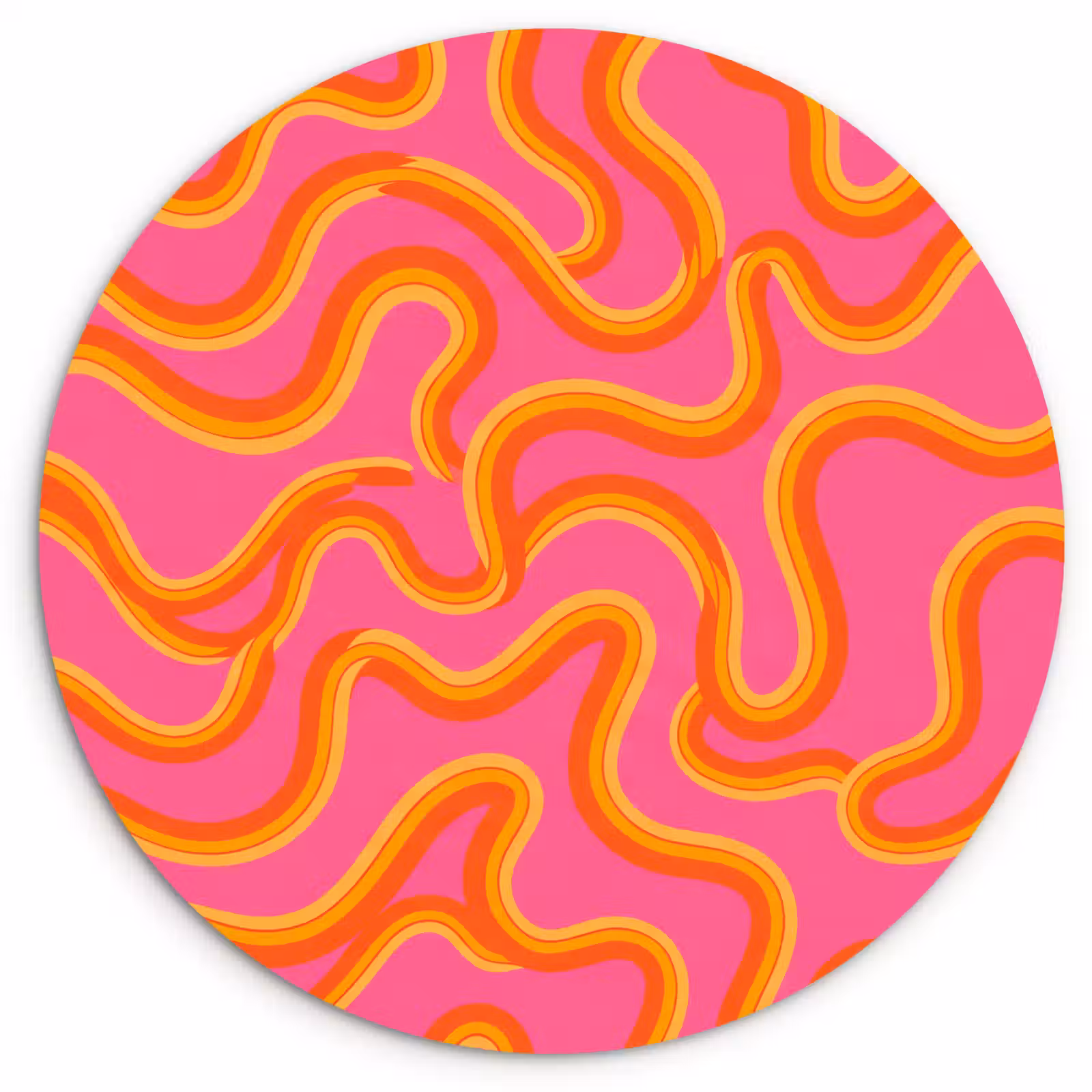 Glasbild Rund - Zusammenfassung – Wellenlinien – Modern – Farbenfroh — 1