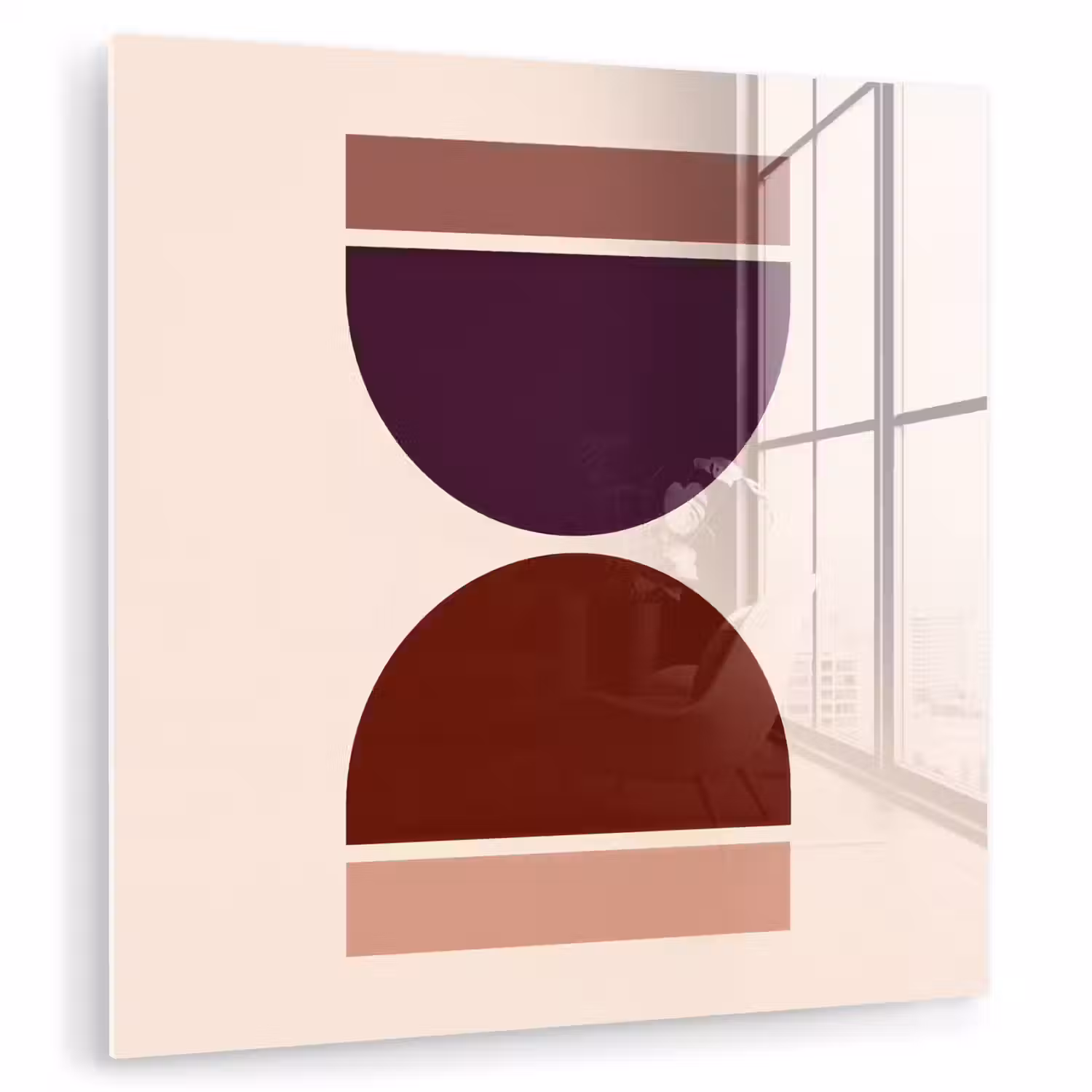 Zandloper - Symmetrisch - Rood - Paars plexiglas 5mm klein -zzzproduct_nieuw