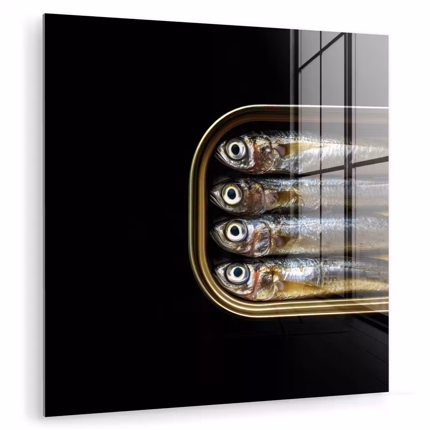 Sardines - Blik - Zwart - Vissen plexiglas 5mm klein -zzzproduct_nieuw