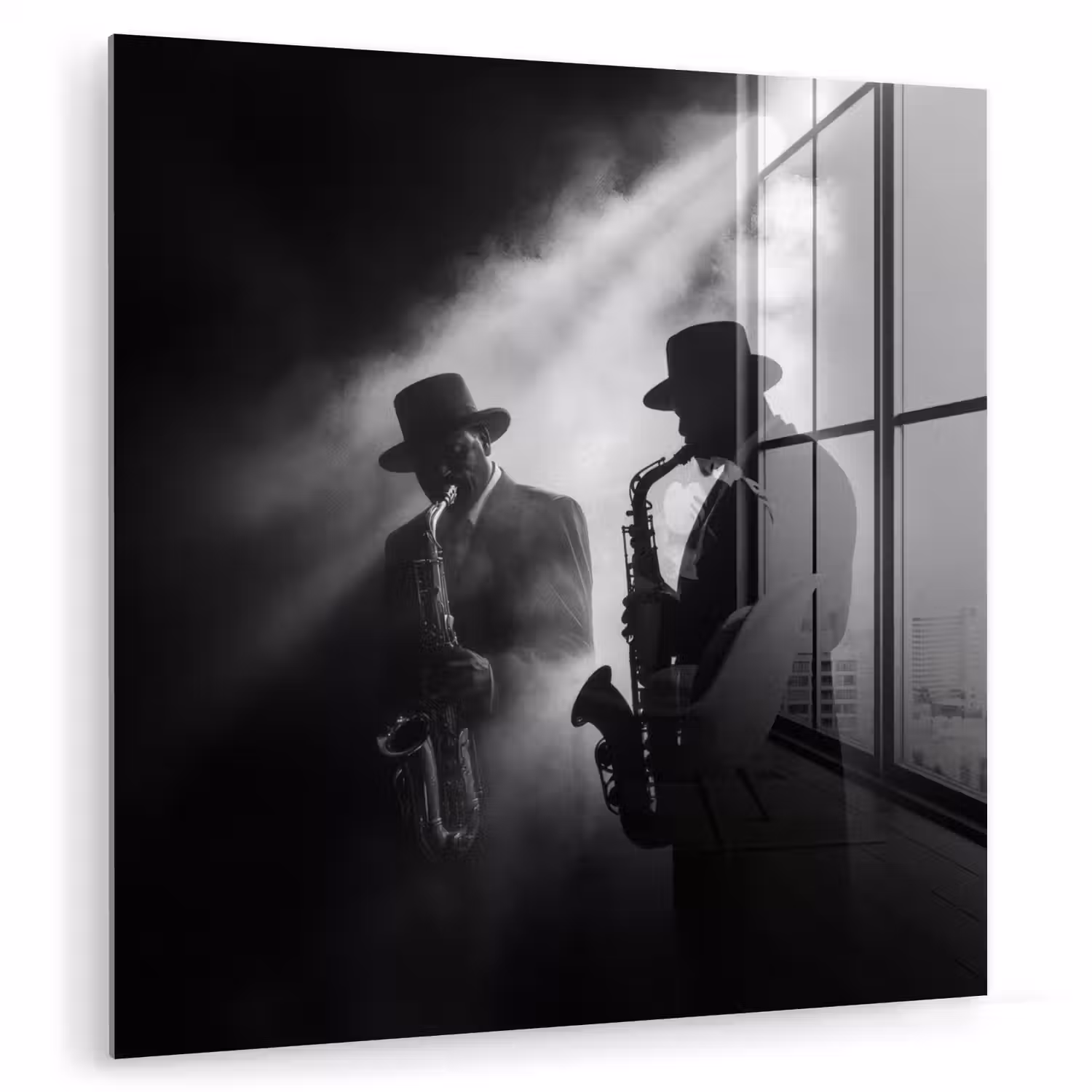 Saxofonisten - Hoeden - Rook - Licht plexiglas 5mm klein -zzzproduct_nieuw