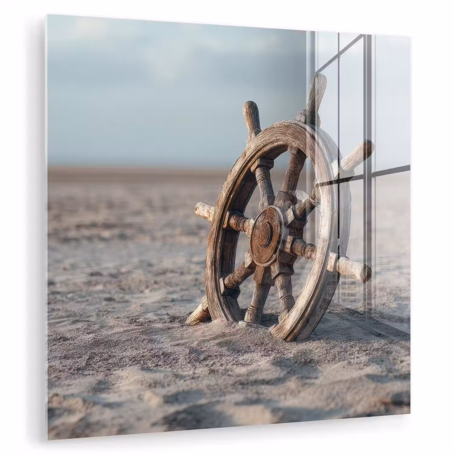 Scheepsstuur - Hout - Bruin - Zand plexiglas 5mm klein -zzzproduct_nieuw