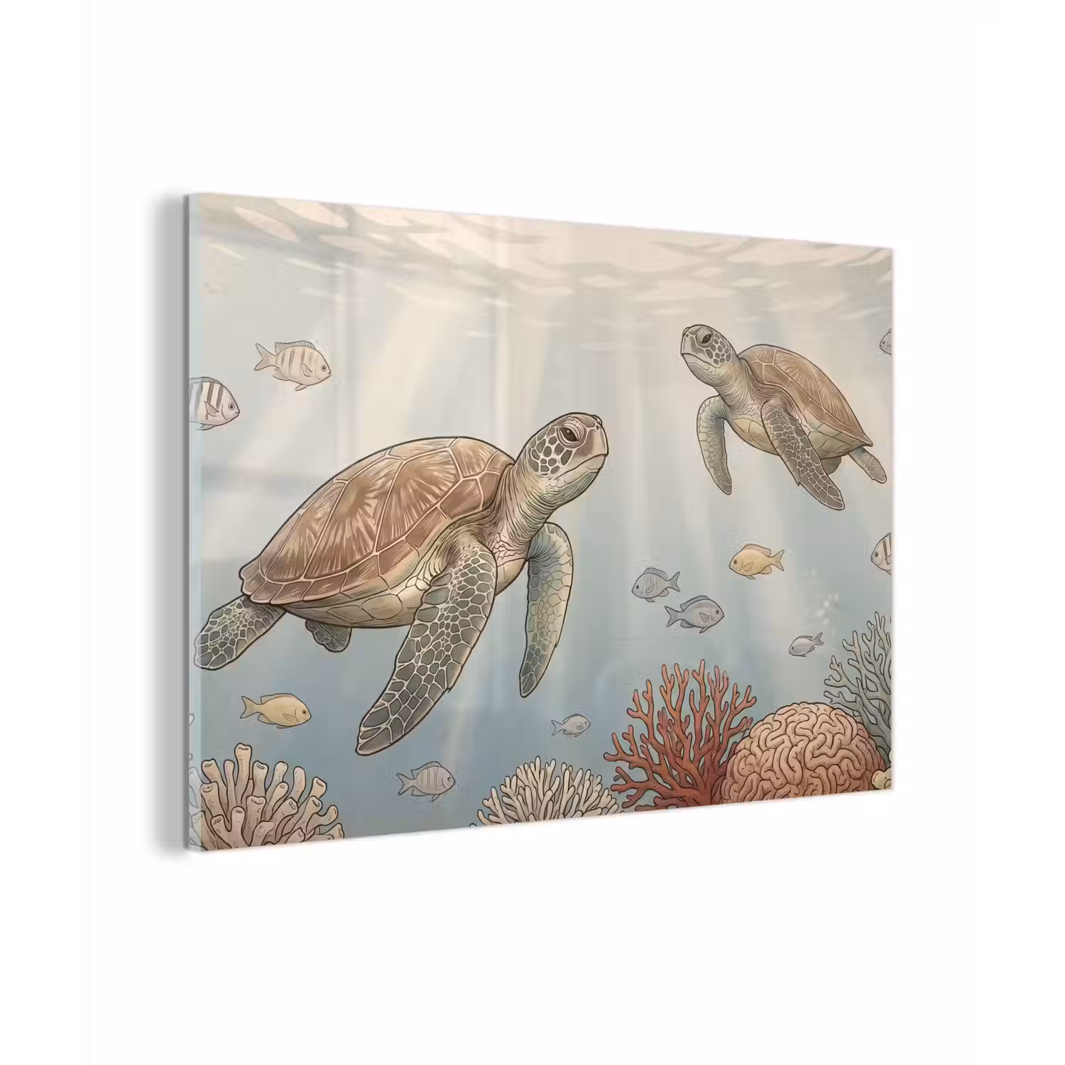 Schildpad - Onderwater - Natuur - Illustratie plexiglas 5mm klein -zzzproduct_nieuw