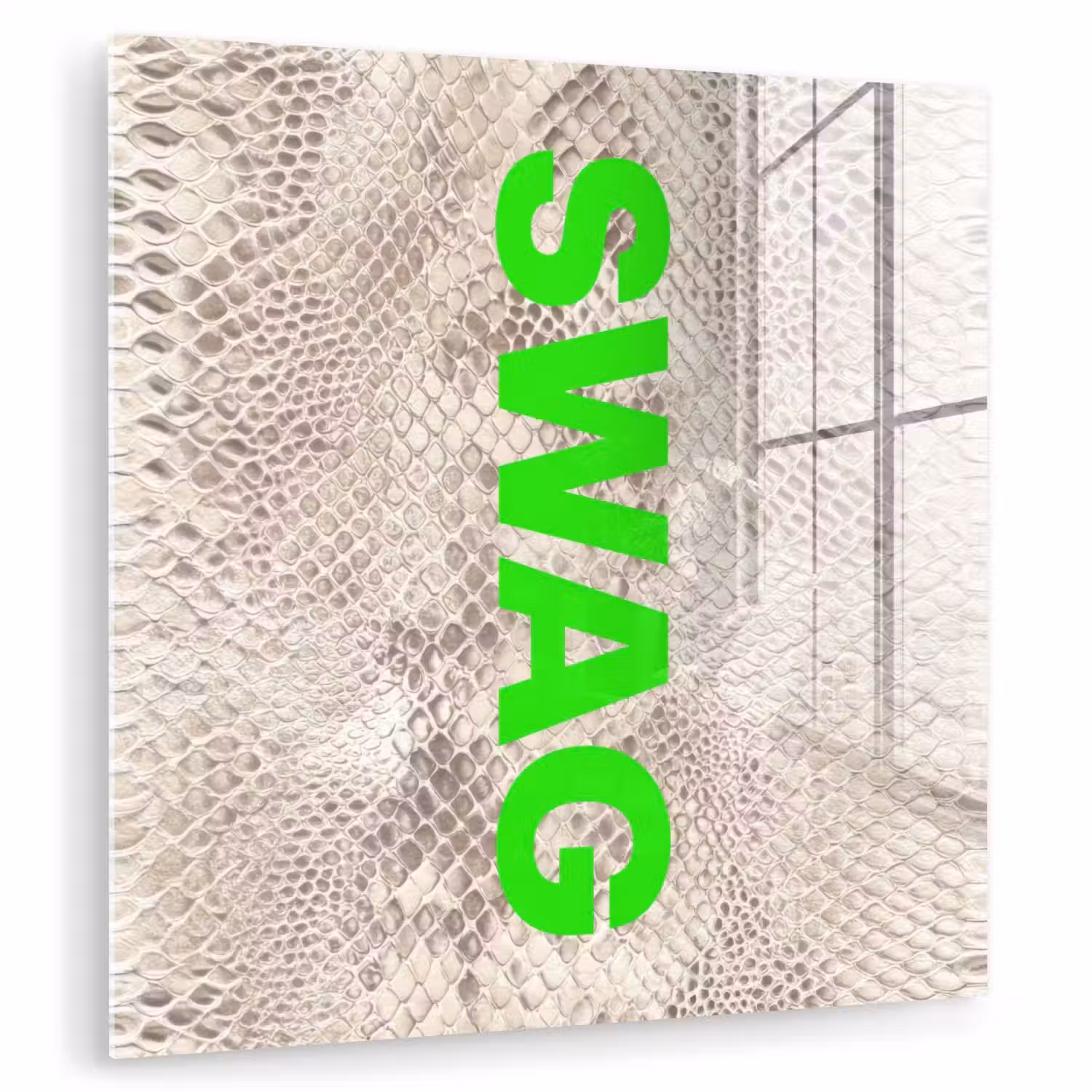 Slangenprint - SWAG - Neon - Groen plexiglas 5mm klein -zzzproduct_nieuw
