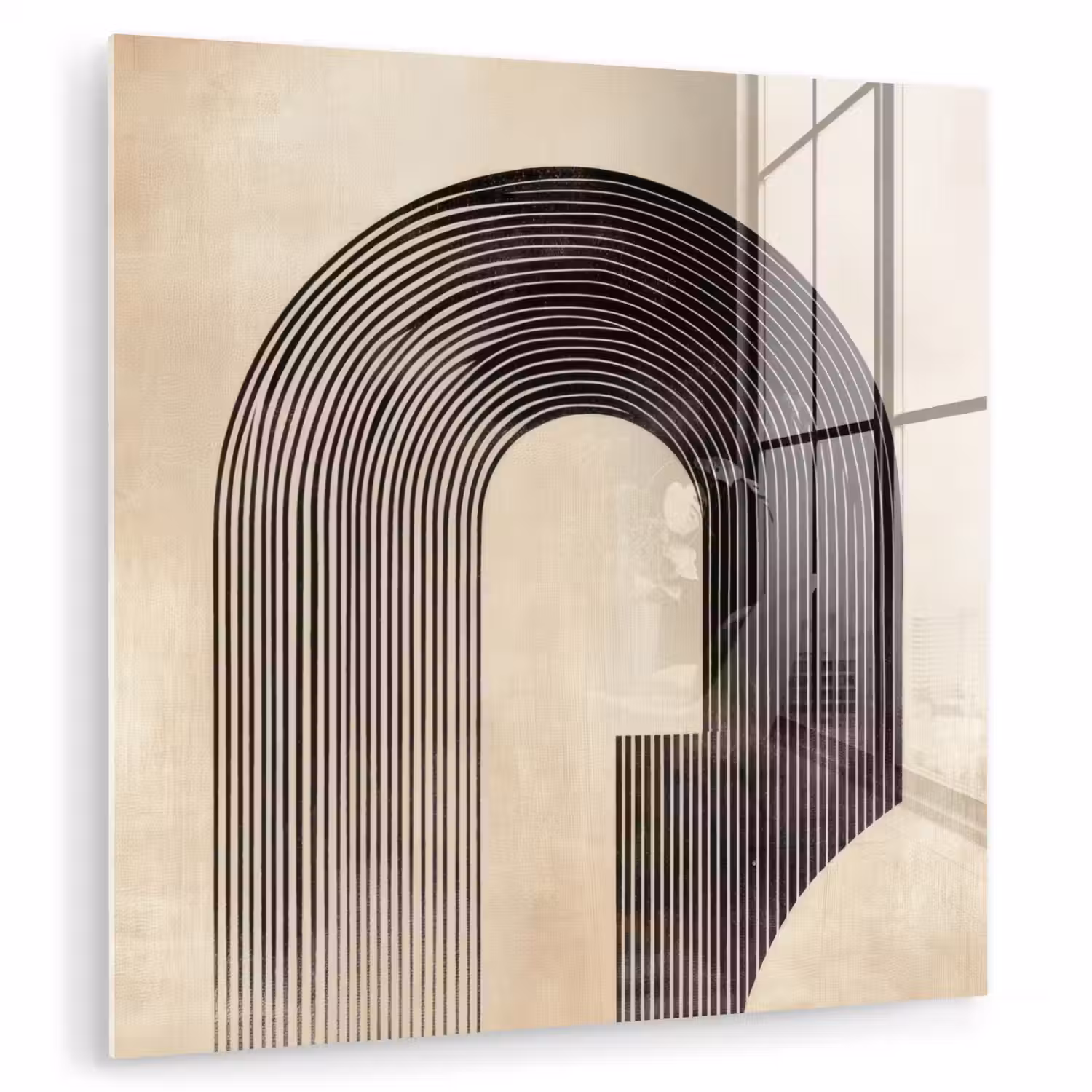 Boog - Strepen - Minimalistisch - Zwart plexiglas 5mm klein -zzzproduct_nieuw