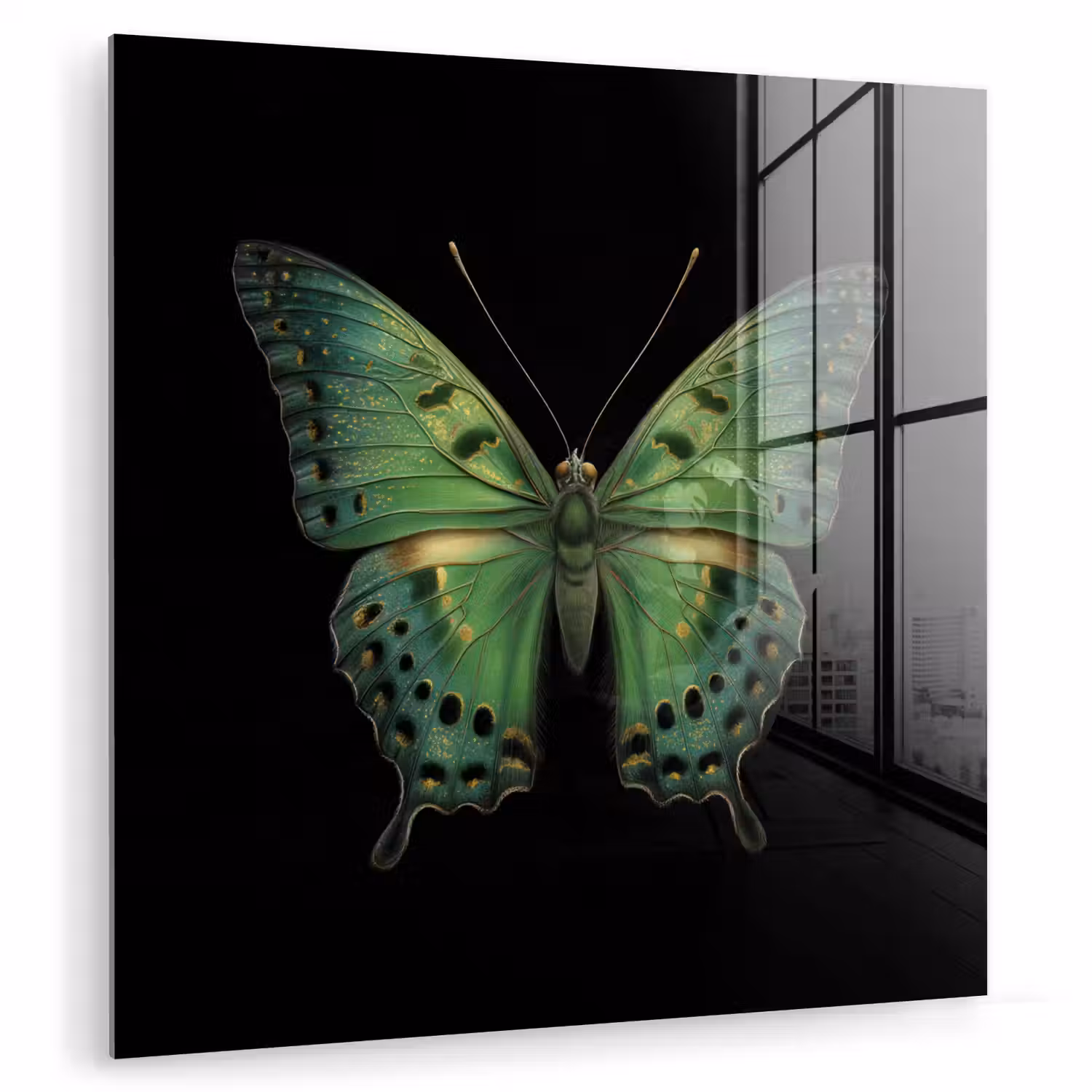 Vlinder - Groen - Diepte plexiglas 5mm klein -zzzproduct_nieuw