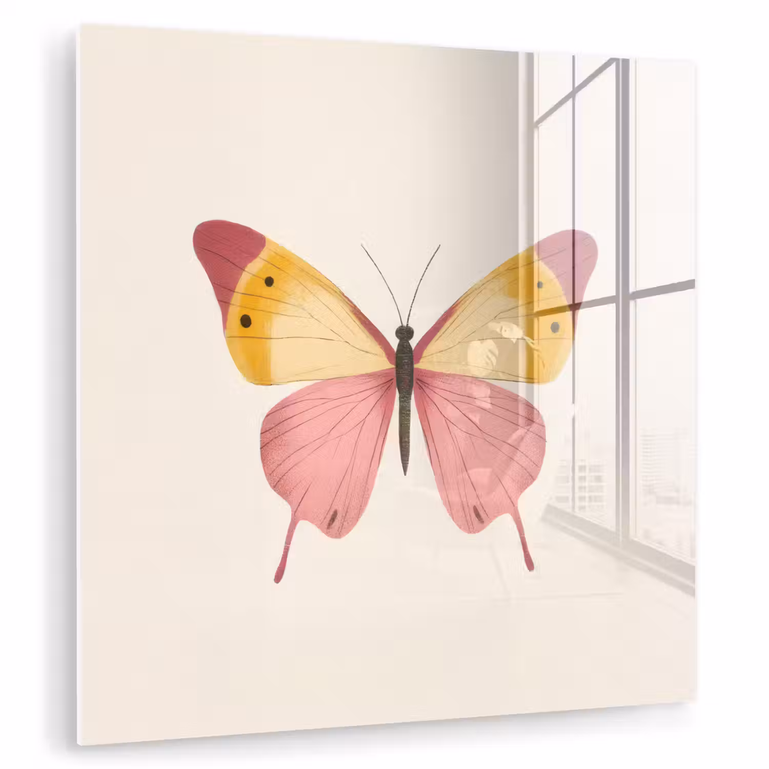 Vlinder - Illustratie - Roze plexiglas 5mm klein -zzzproduct_nieuw