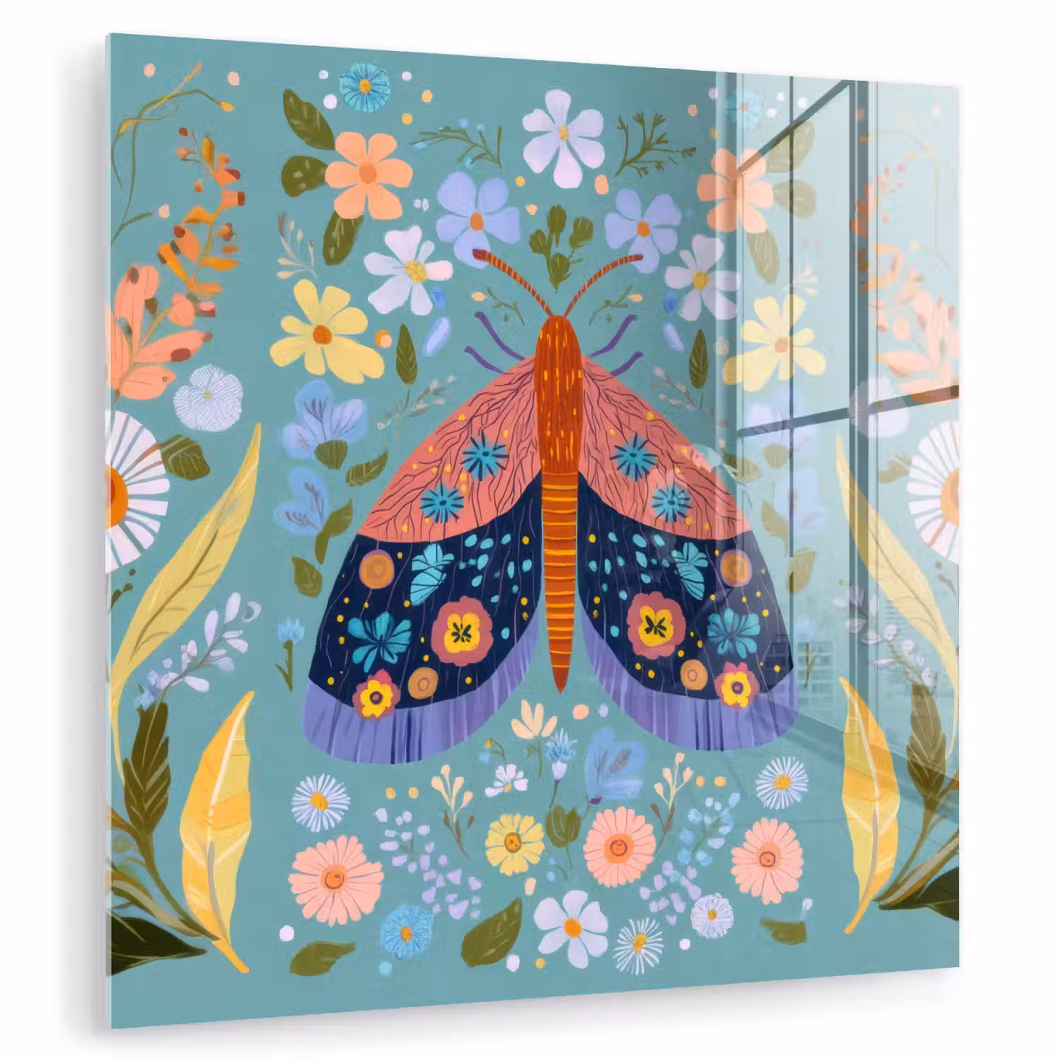Vlinder - Sierlijk - Bloemen - Bladeren plexiglas 5mm klein -zzzproduct_nieuw