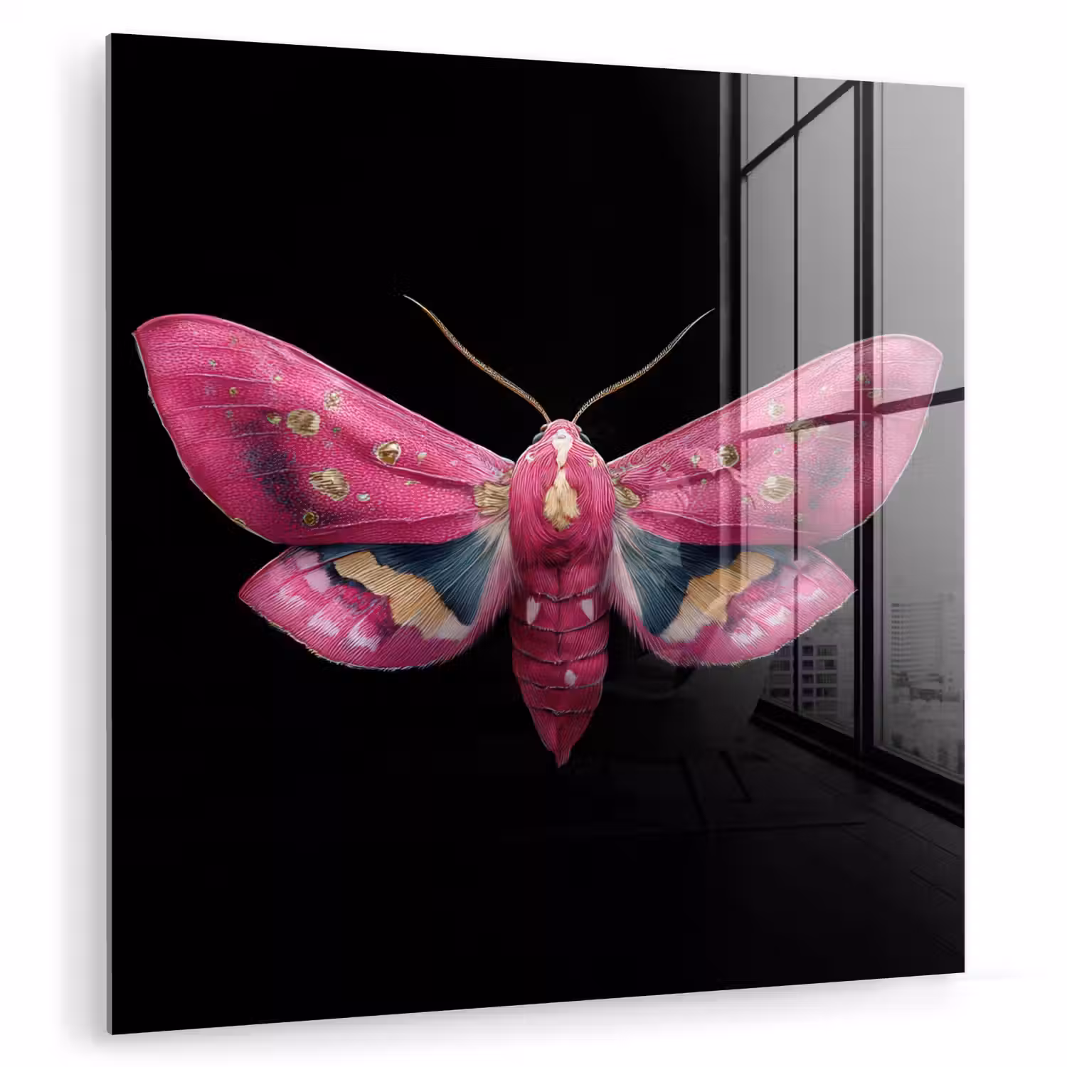 Vlinder - Roze - Nachtvlinder plexiglas 5mm klein -zzzproduct_nieuw