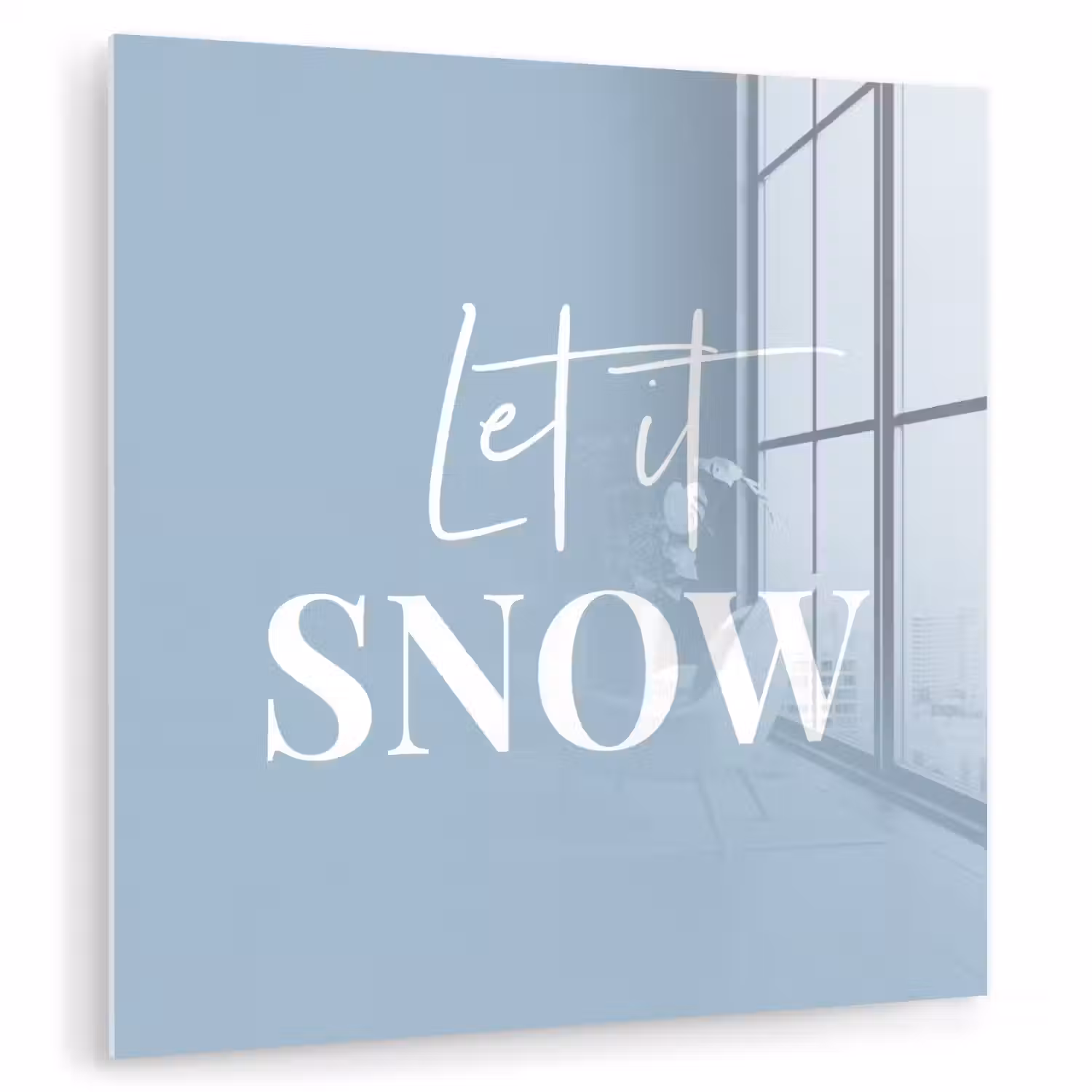 Sneeuw - Winter - Blauw - Let it snow plexiglas 5mm klein -zzzproduct_nieuw