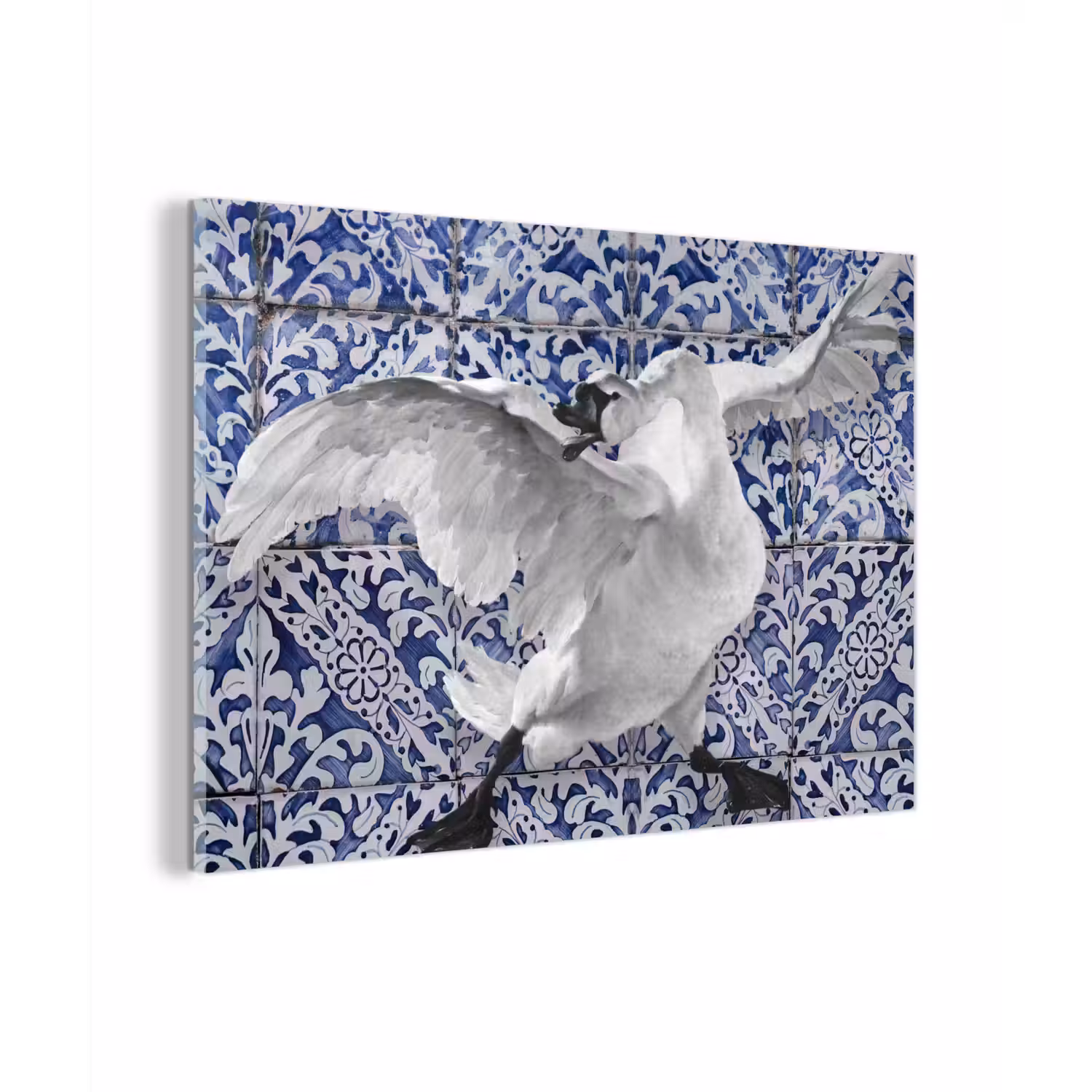 Zwaan - Kunst - Delfts blauw - Schilderij - Oude meesters plexiglas 5mm klein -sfeer1