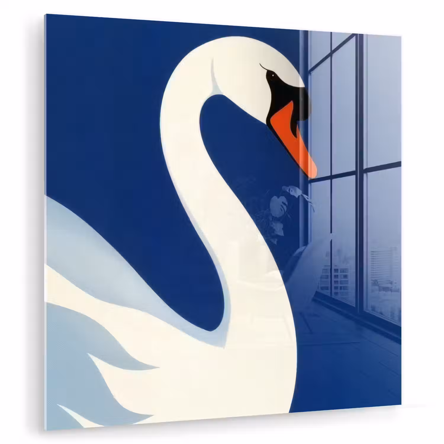 Zwaan - Wit - Snavel - Illustratie plexiglas 5mm klein -zzzproduct_nieuw