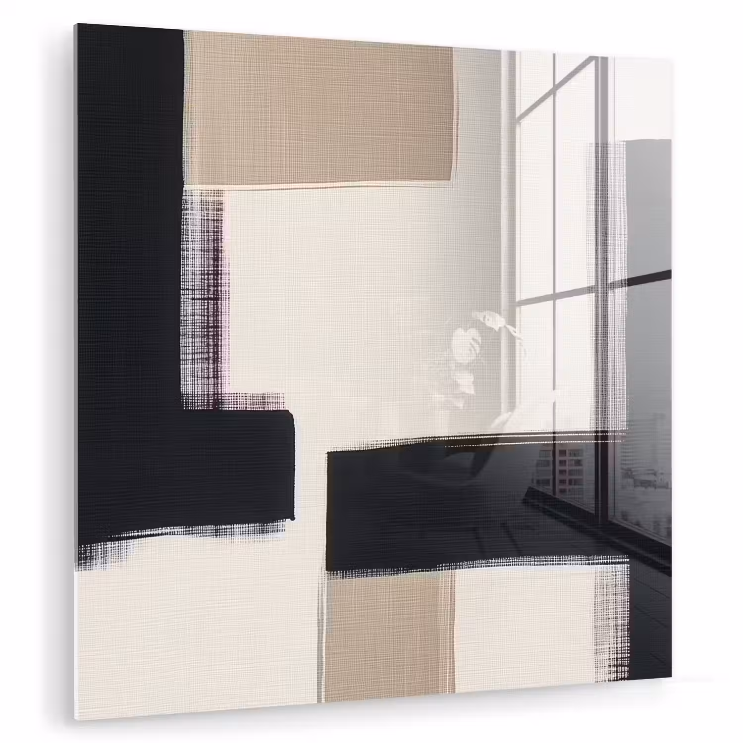 Zwart - Abstract - Japandi plexiglas 5mm klein -zzzproduct_nieuw
