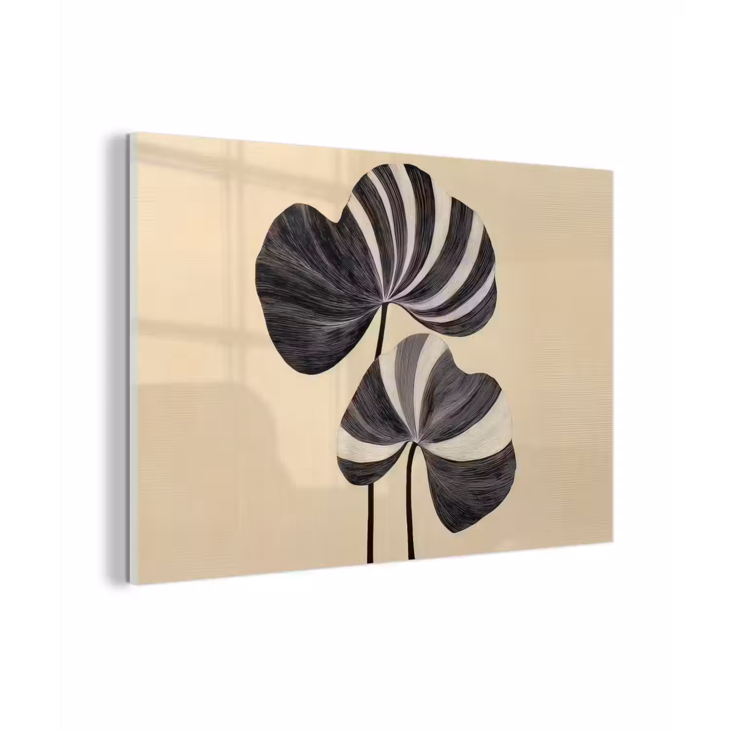 Zwart - Bladeren - Strepen - Minimalistisch plexiglas 5mm klein -zzzproduct_nieuw