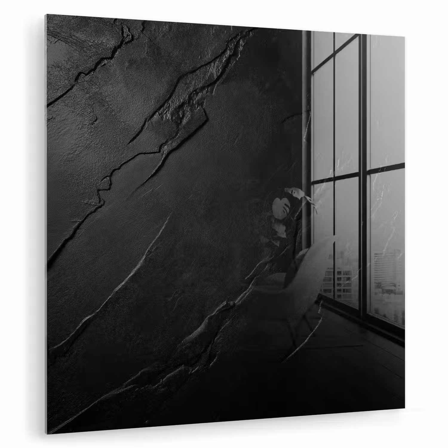 Zwart - Steen - Beton plexiglas 5mm klein -zzzproduct_nieuw