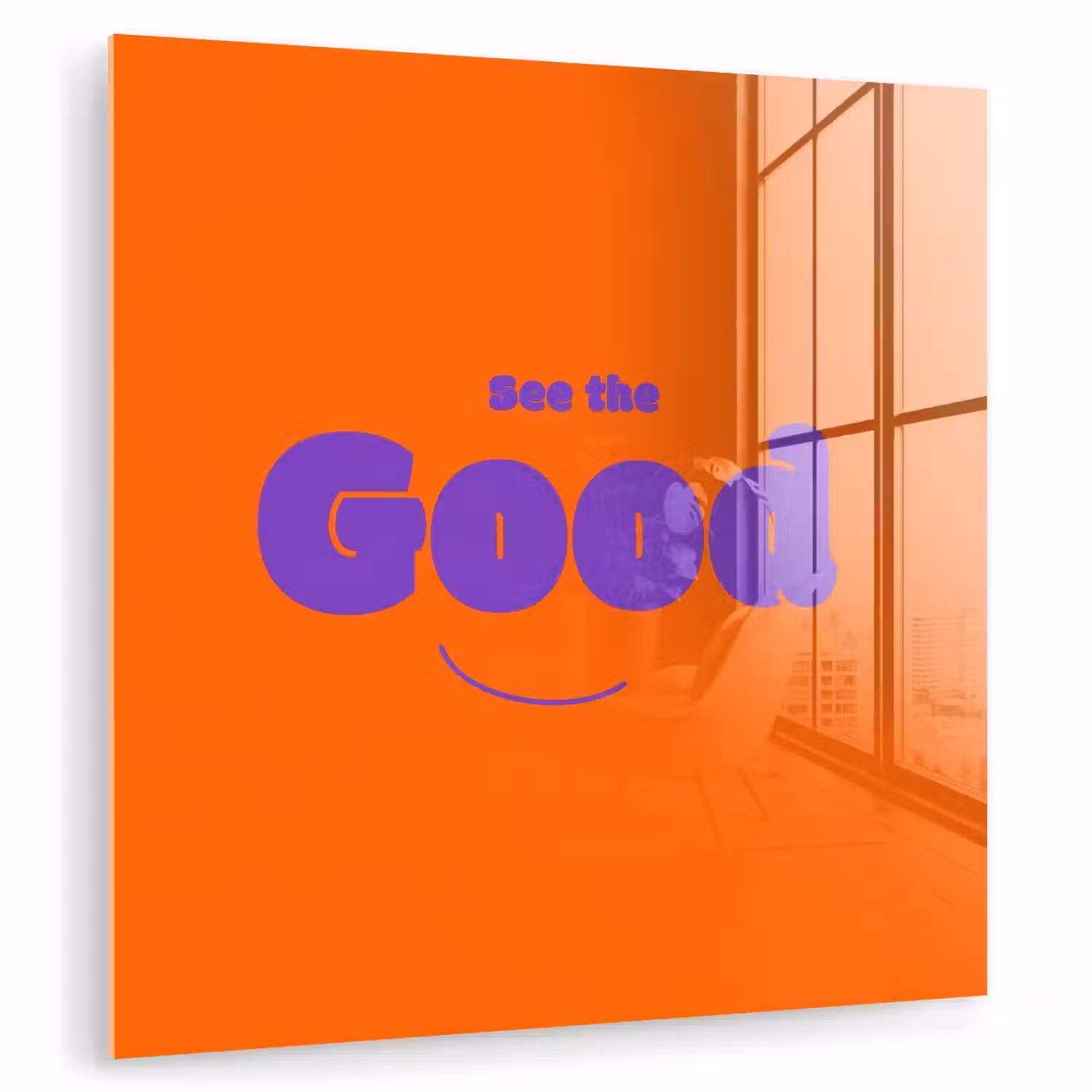 See the good - Paars - Oranje - Smiley plexiglas 5mm klein -zzzproduct_nieuw