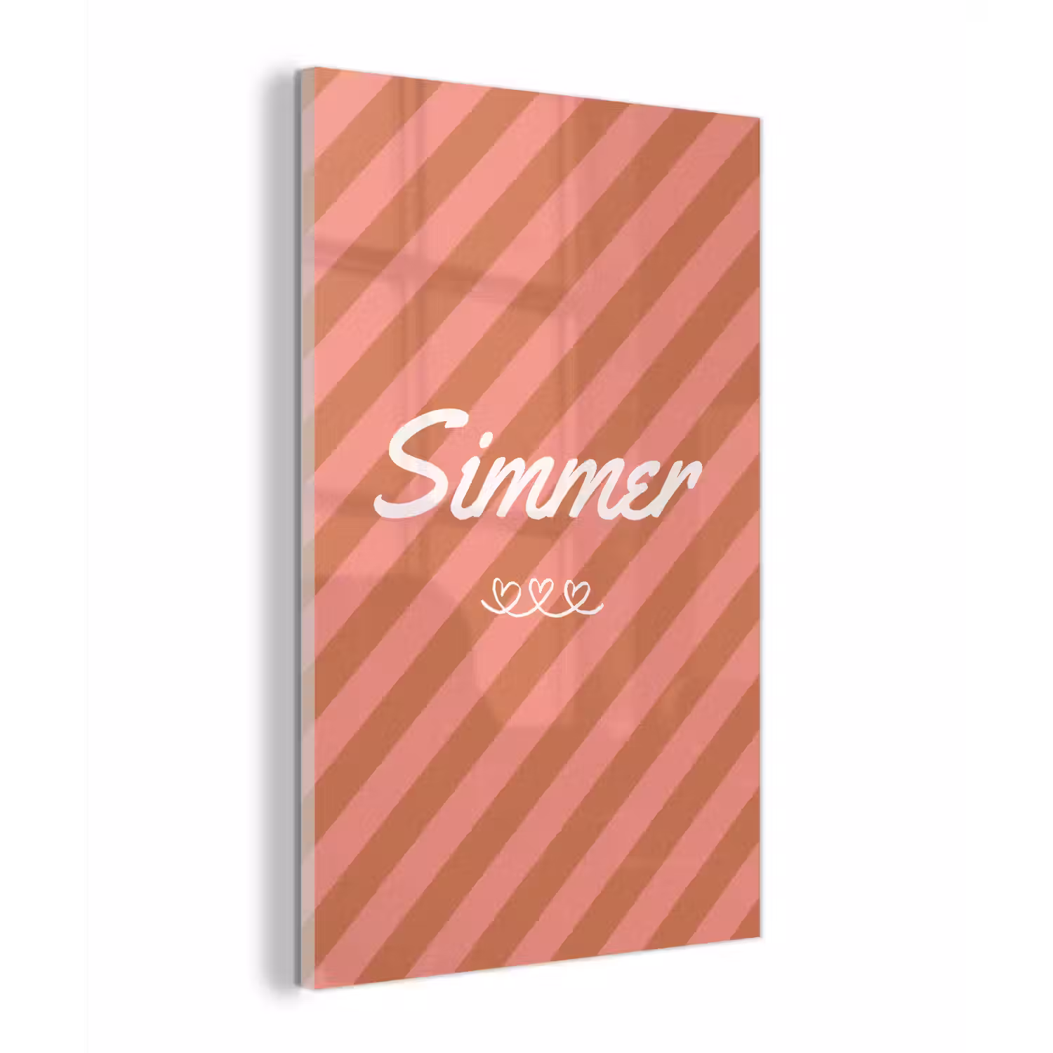 Simmer - Hartjes - Strepen - Roze plexiglas 5mm klein -z3d