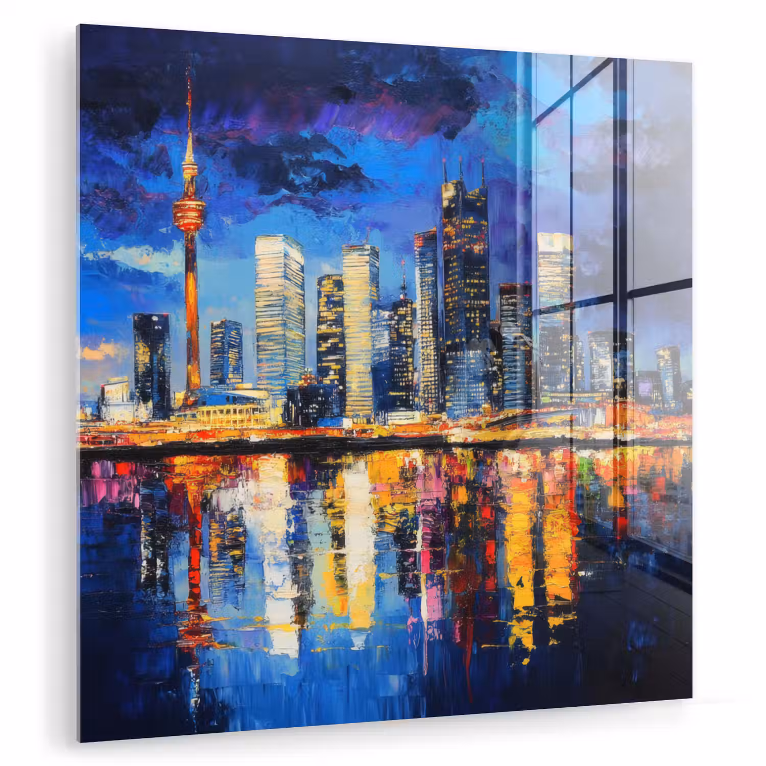 Skyline Toronto - Modern - Stadslicht - Blauw plexiglas 5mm klein -zzzproduct_nieuw