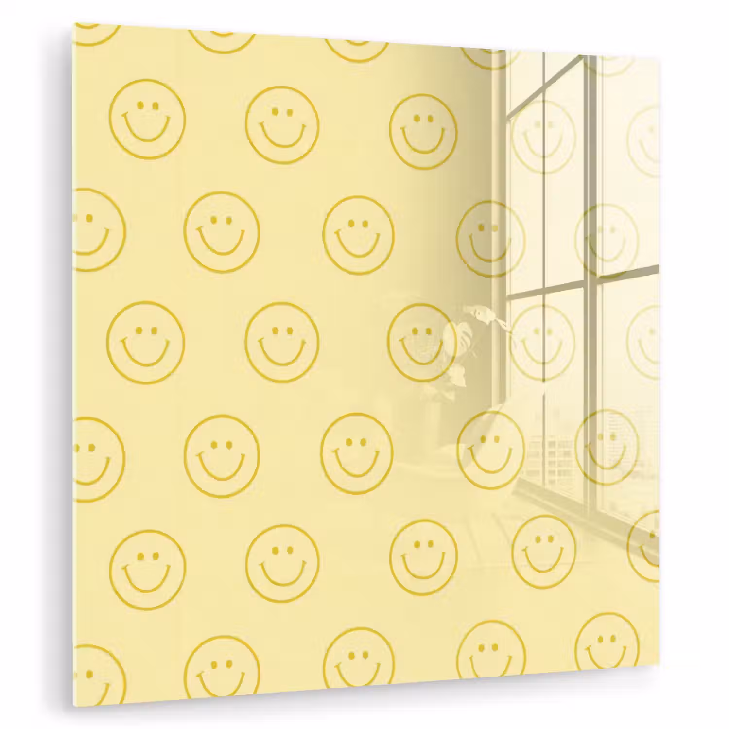 Smileys - Patroon - Retro - Zachtgeel plexiglas 5mm klein 11 -zzzproduct_nieuw
