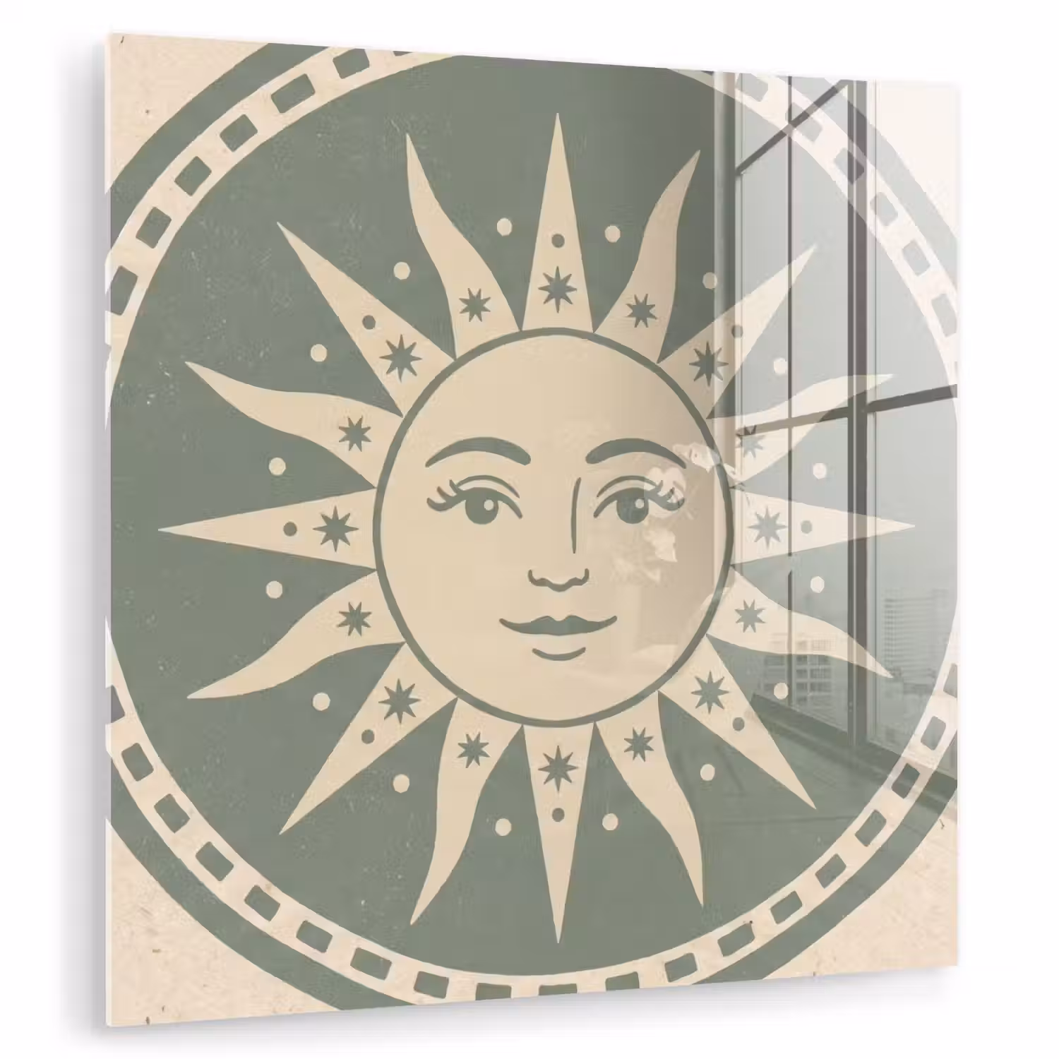 Zon - Sterren - Astrologie - Vintage - Groen plexiglas 5mm klein -zzzproduct_nieuw
