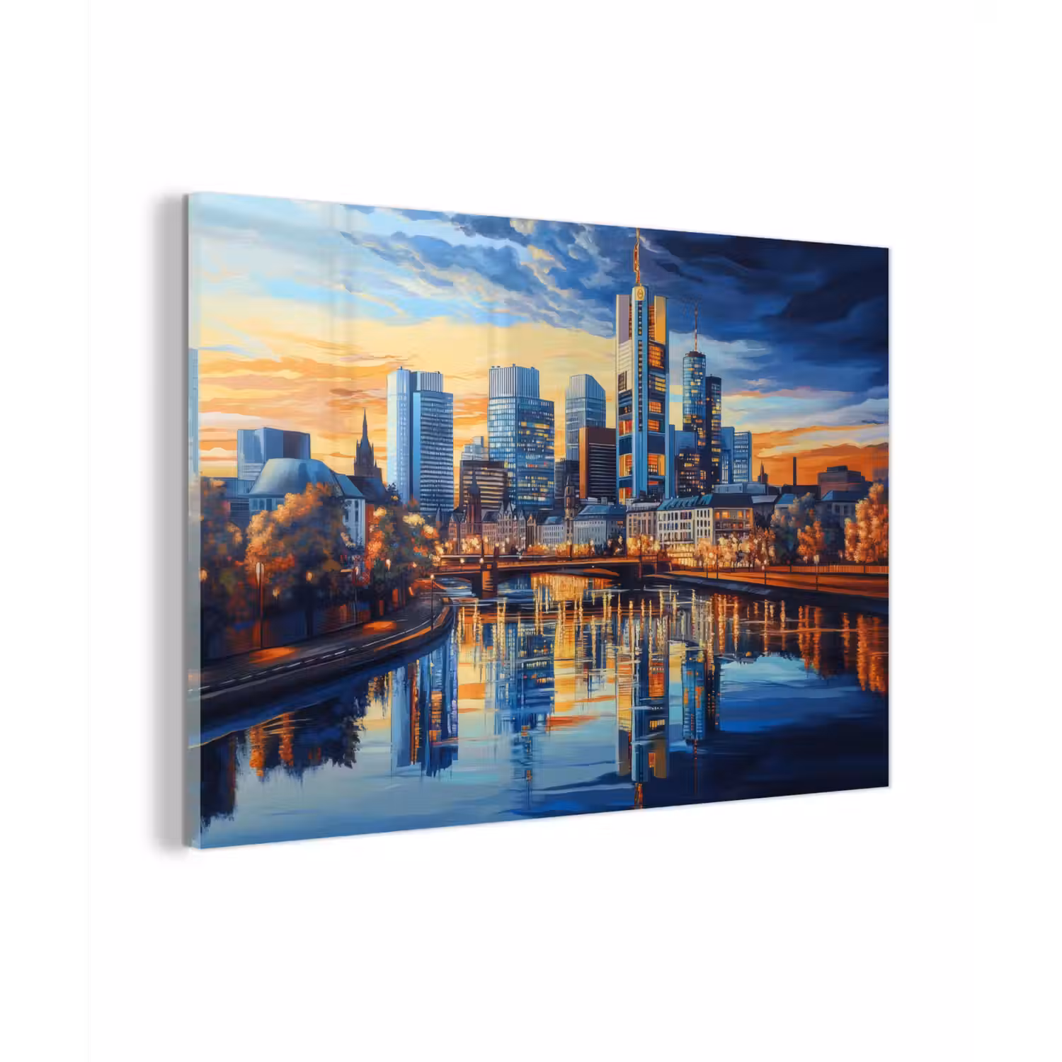Zonsondergang Frankfurt - Stad - Skyline - Water plexiglas 5mm klein -zzzproduct_nieuw
