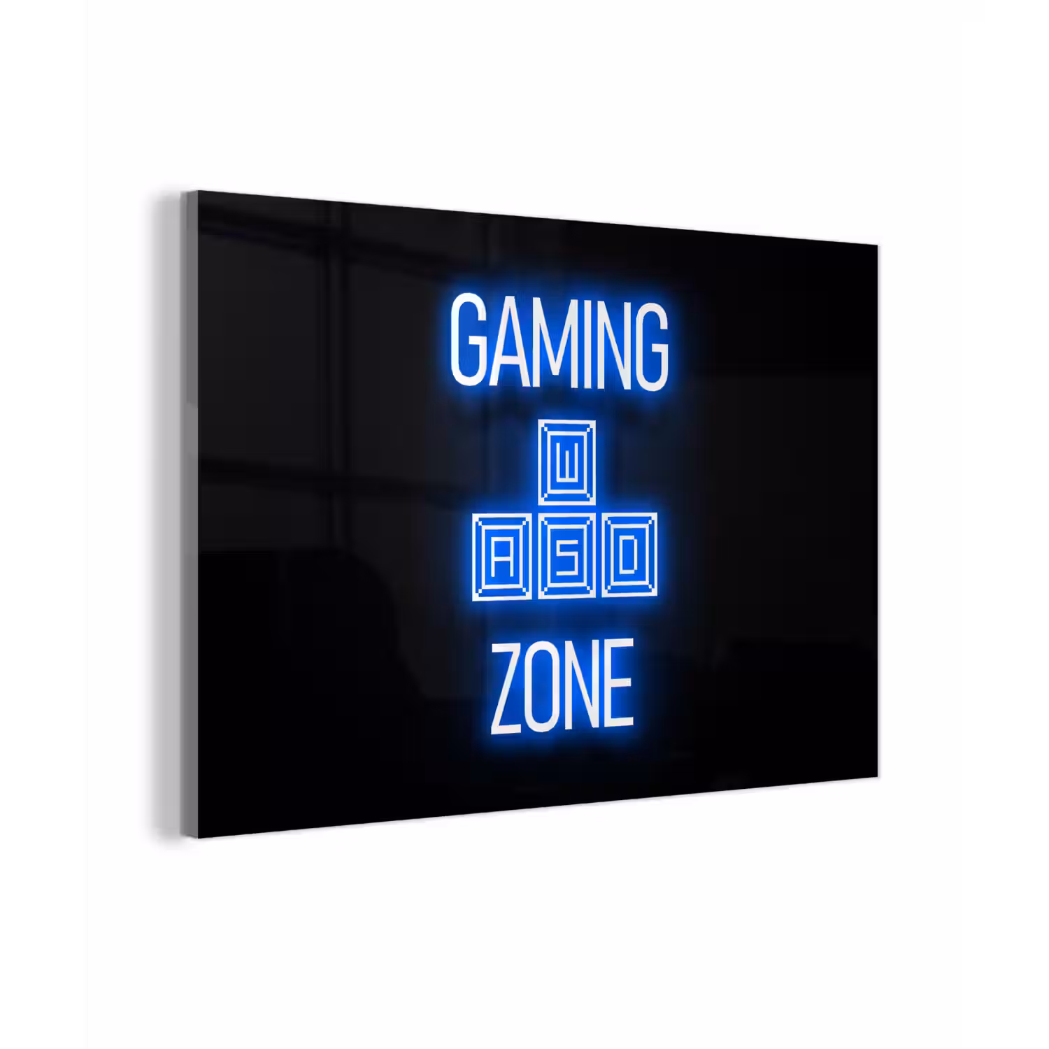 Gaming - Tekst - Gaming zone - Neon - Blauw plexiglas 5mm klein -z3d