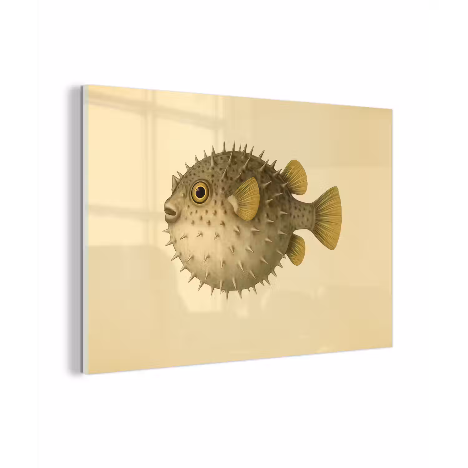 Stekels - Vis - Opgeblazen - Bruin plexiglas 5mm klein -zzzproduct_nieuw