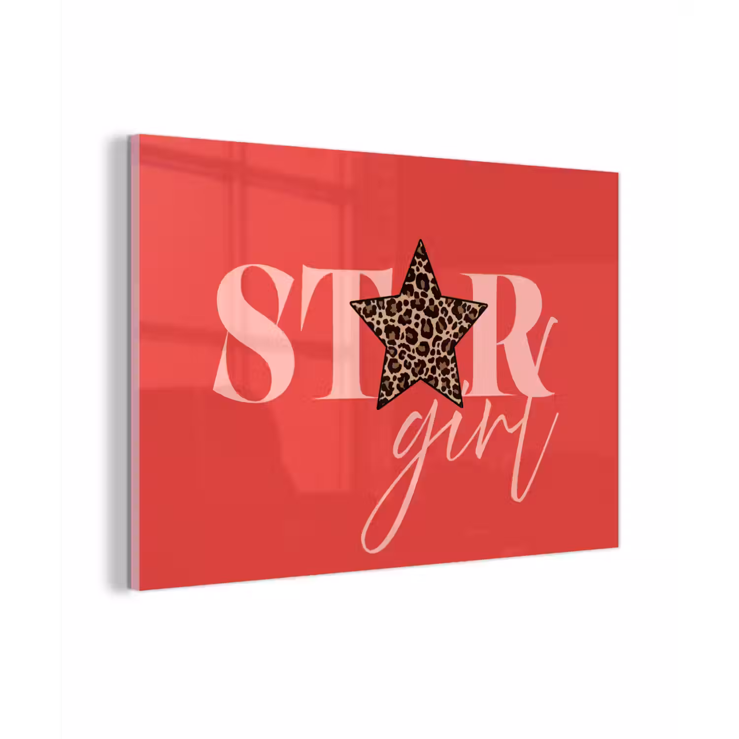Star girl - Rood - Panter - Ster plexiglas 5mm klein -zzzproduct_nieuw
