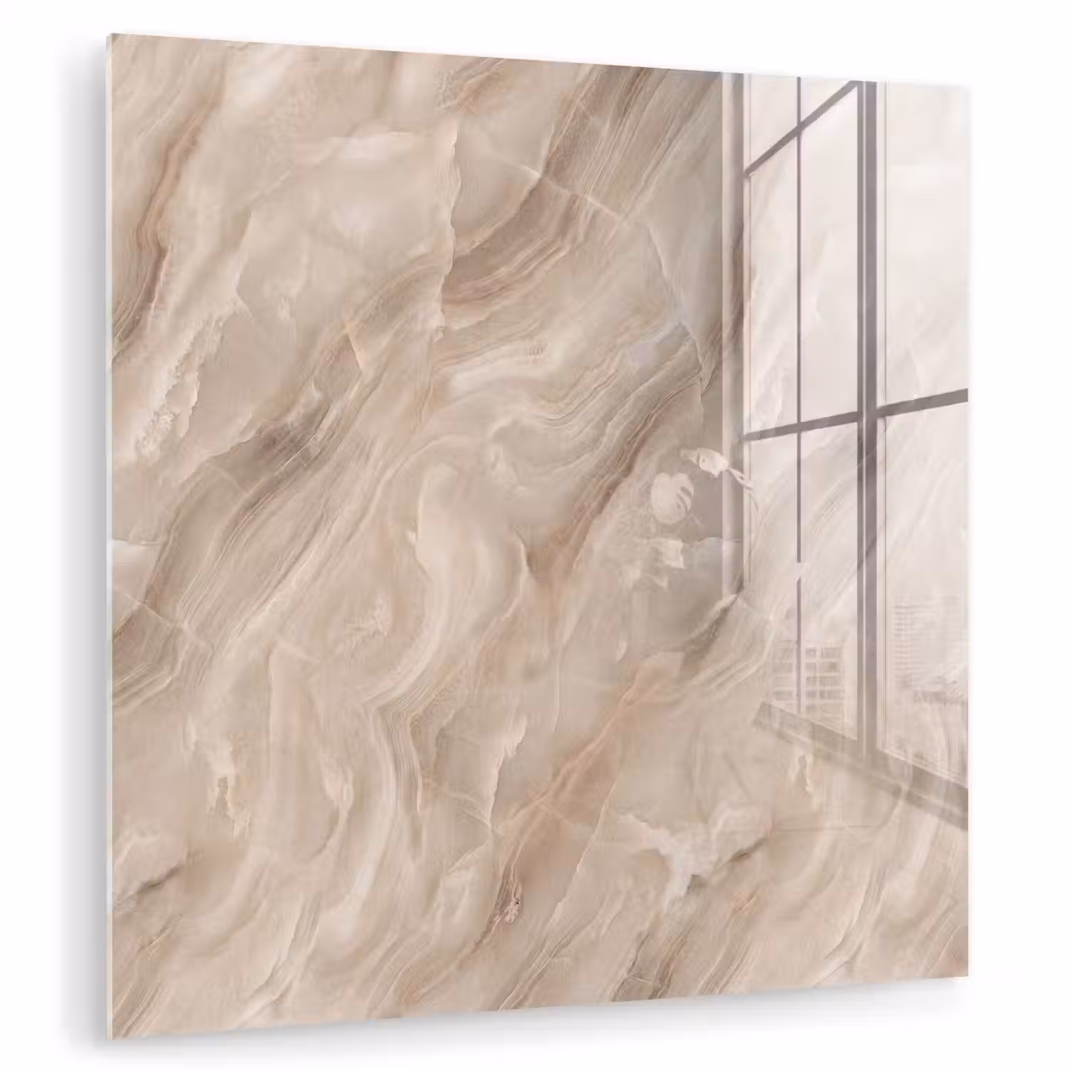 Steen - Golvend - Abstract - Beige plexiglas 5mm klein -zzzproduct_nieuw