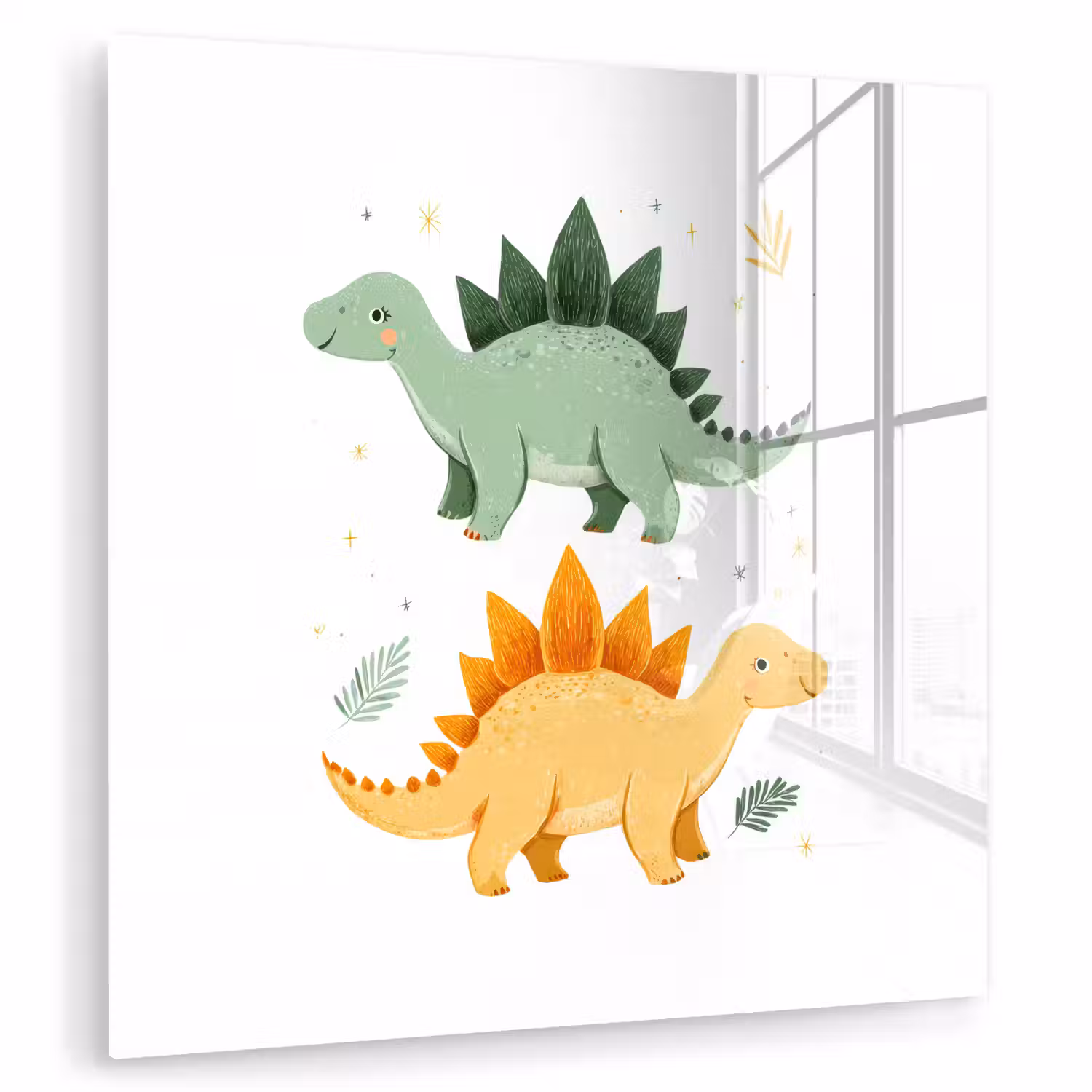 Sterren - Stegosaurussen - Blaadjes - Groen plexiglas 5mm klein -zzzproduct_nieuw
