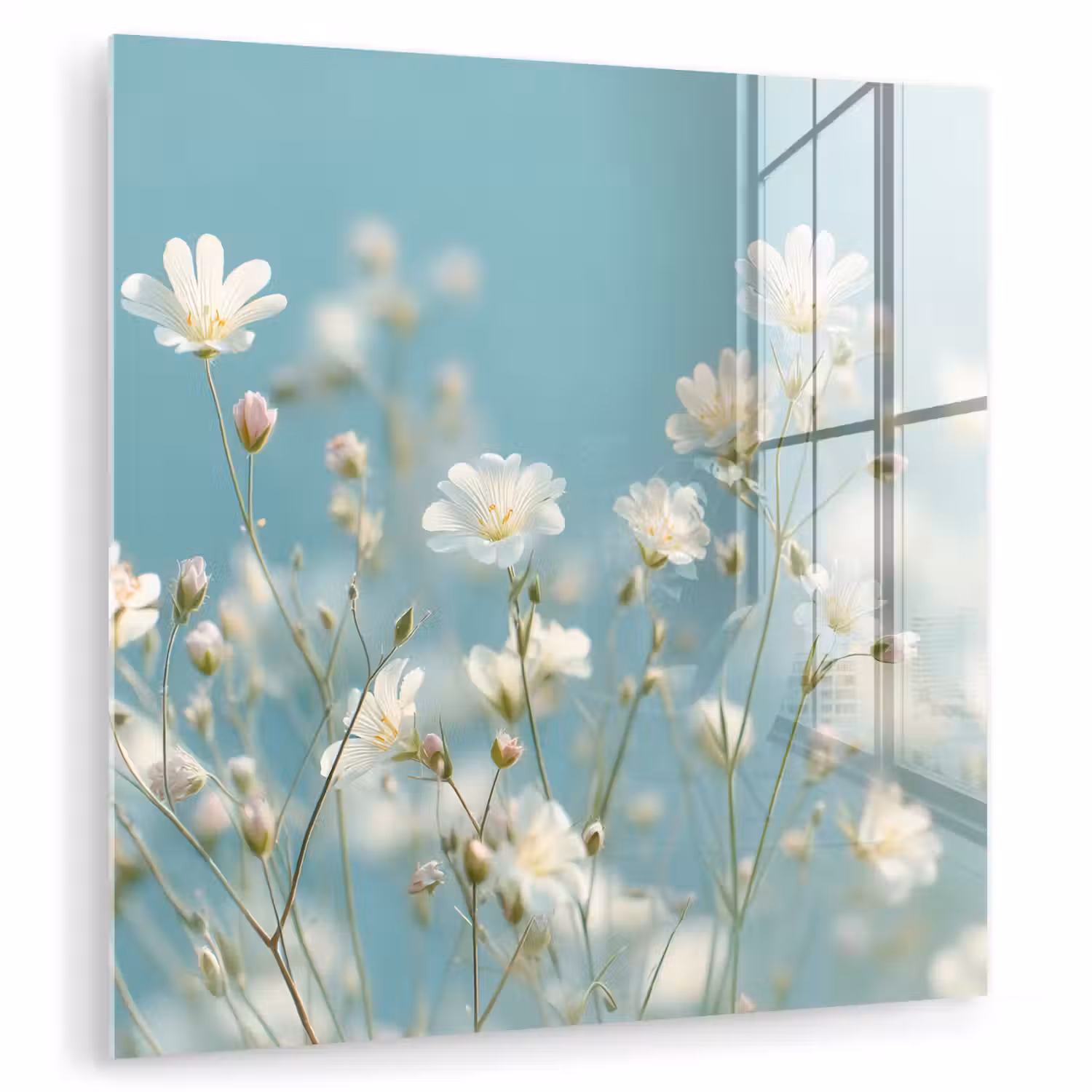Stengels - Bloemen - Lucht - Wit plexiglas 5mm klein -zzzproduct_nieuw