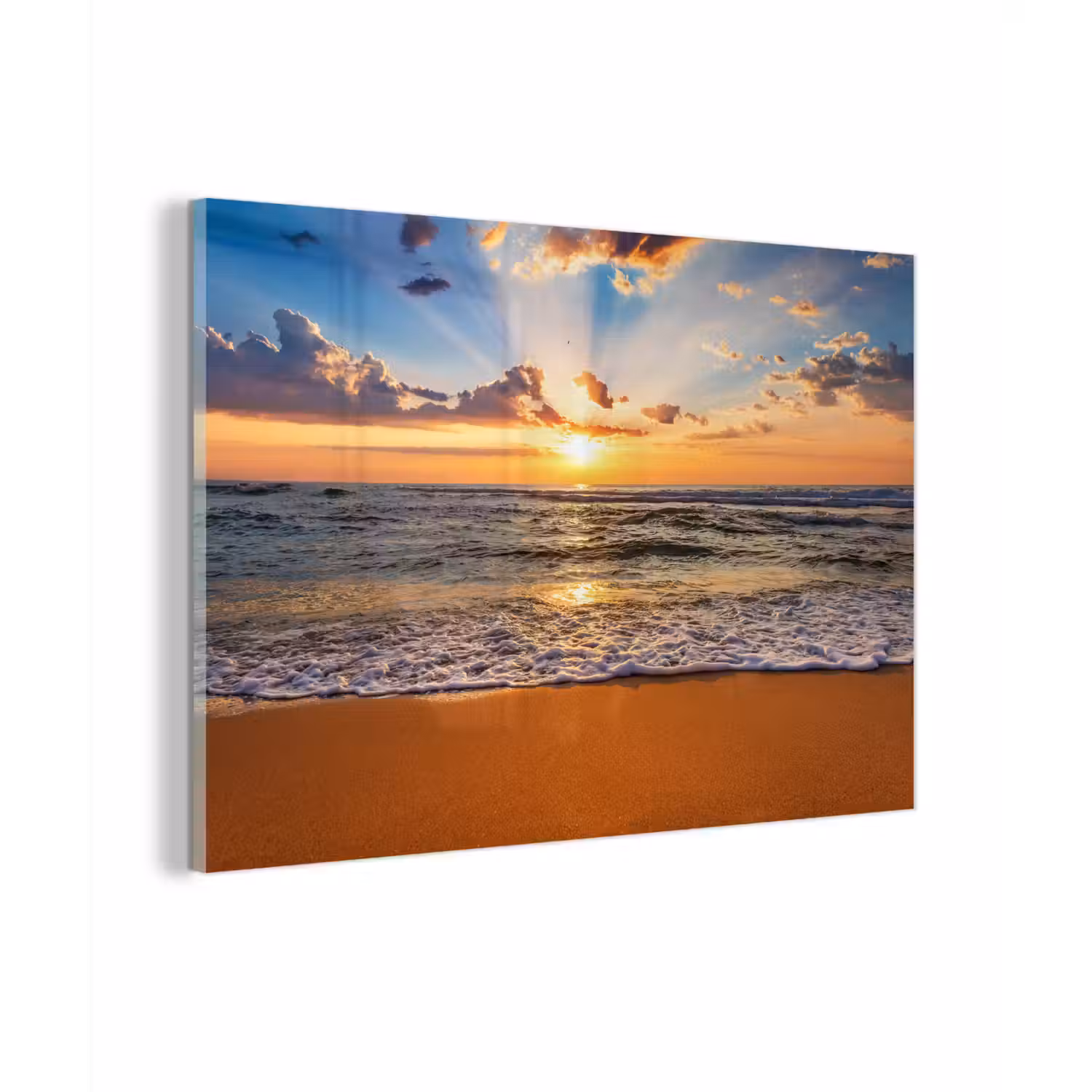 Strand - Zonsondergang - Zee - Wolken - Horizon plexiglas 5mm klein -zzzproduct_nieuw