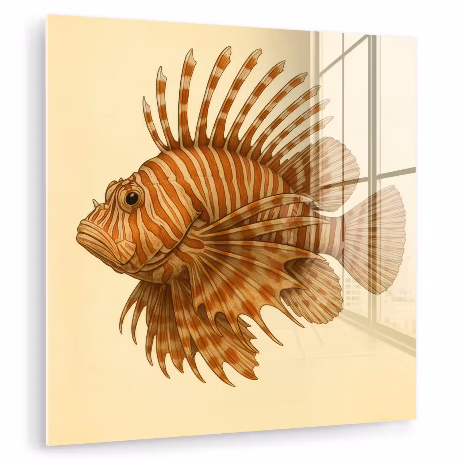 Strepen - Vis - Rond - Stekels plexiglas 5mm klein -zzzproduct_nieuw