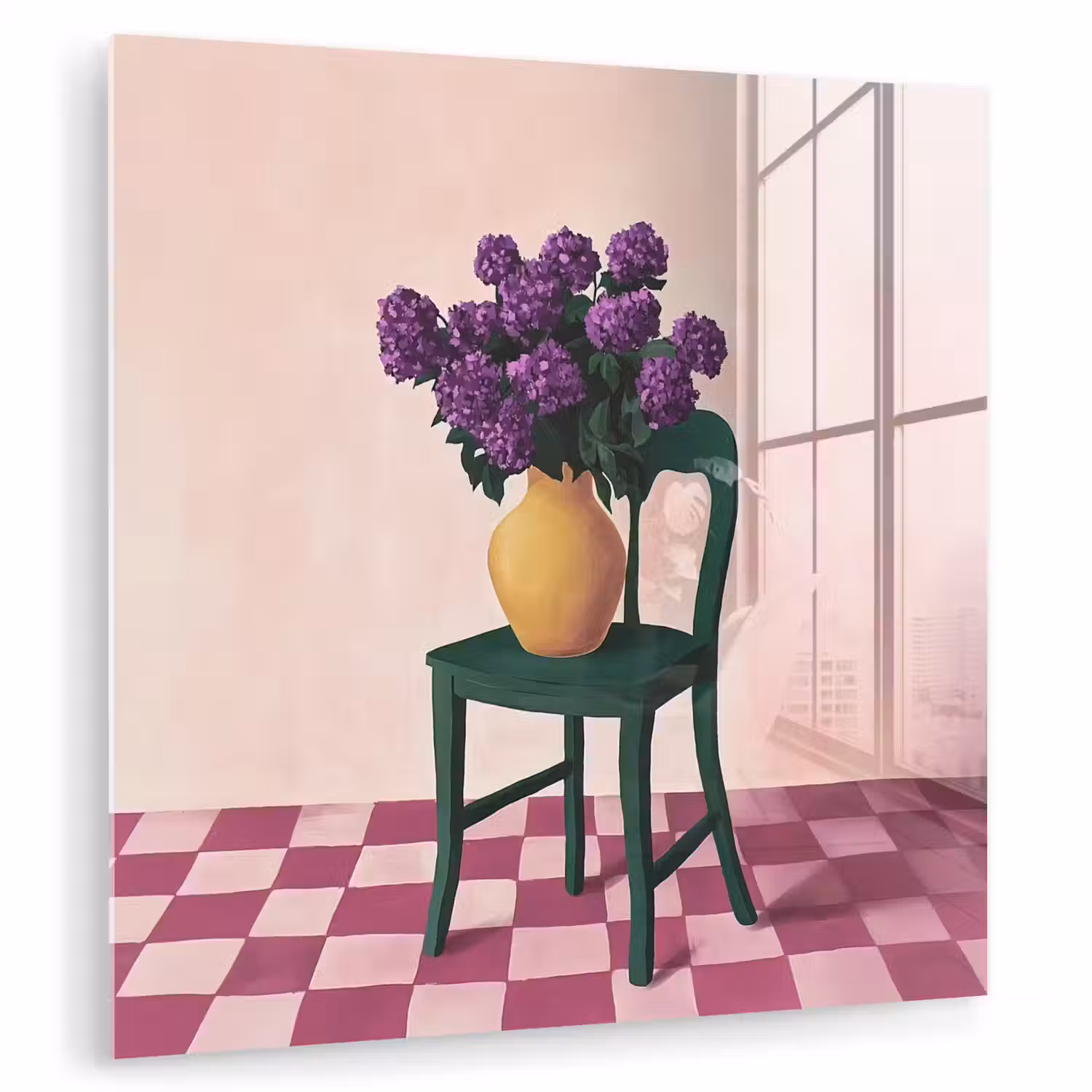 Stoel - Vaas - Bloemen - Geblokt plexiglas 5mm klein -zzzproduct_nieuw