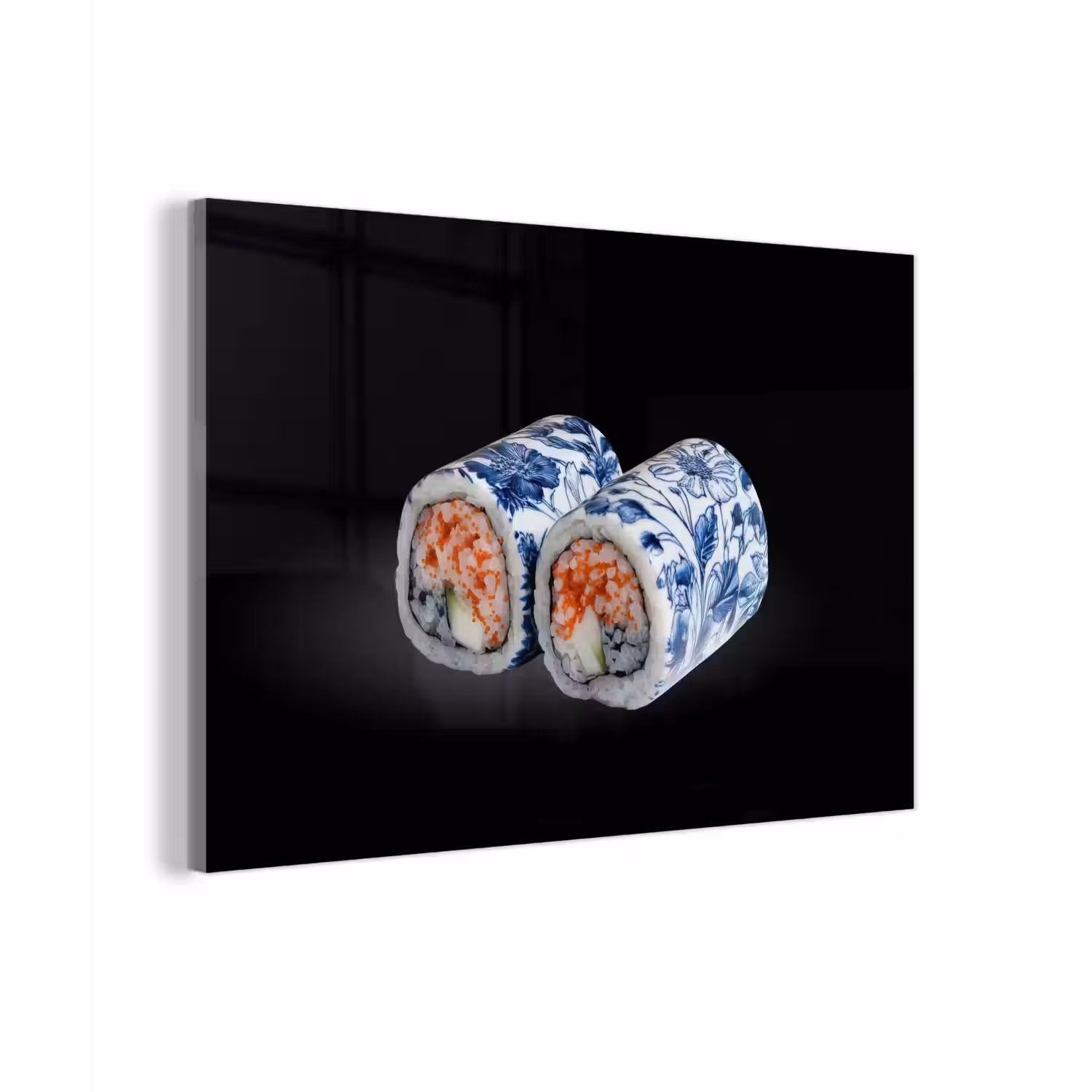 Sushi - Delfts blauw - Rijst - Vis - Elegant plexiglas 5mm klein -zzzproduct_nieuw