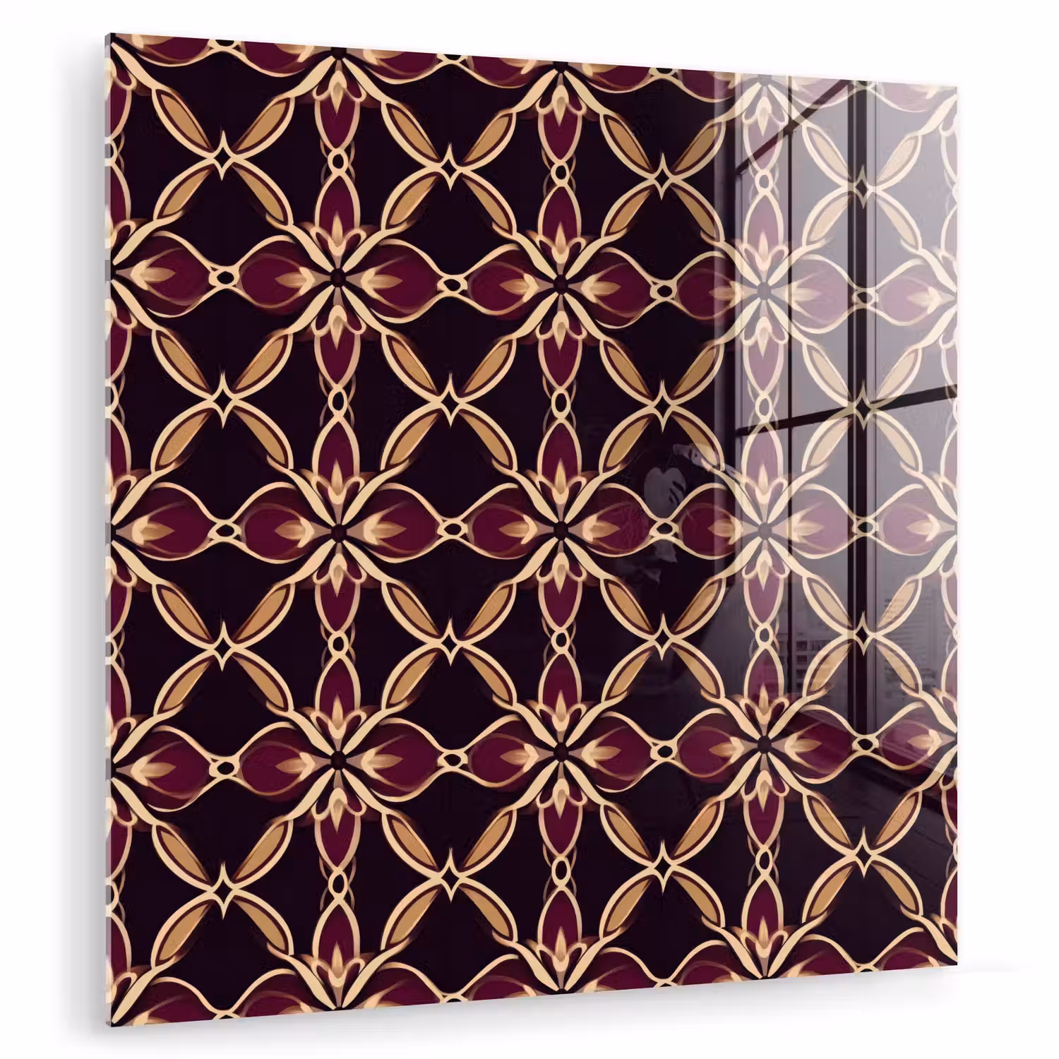 Symmetrisch - Tegel - Burgundy plexiglas 5mm klein 11 -zzzproduct_nieuw