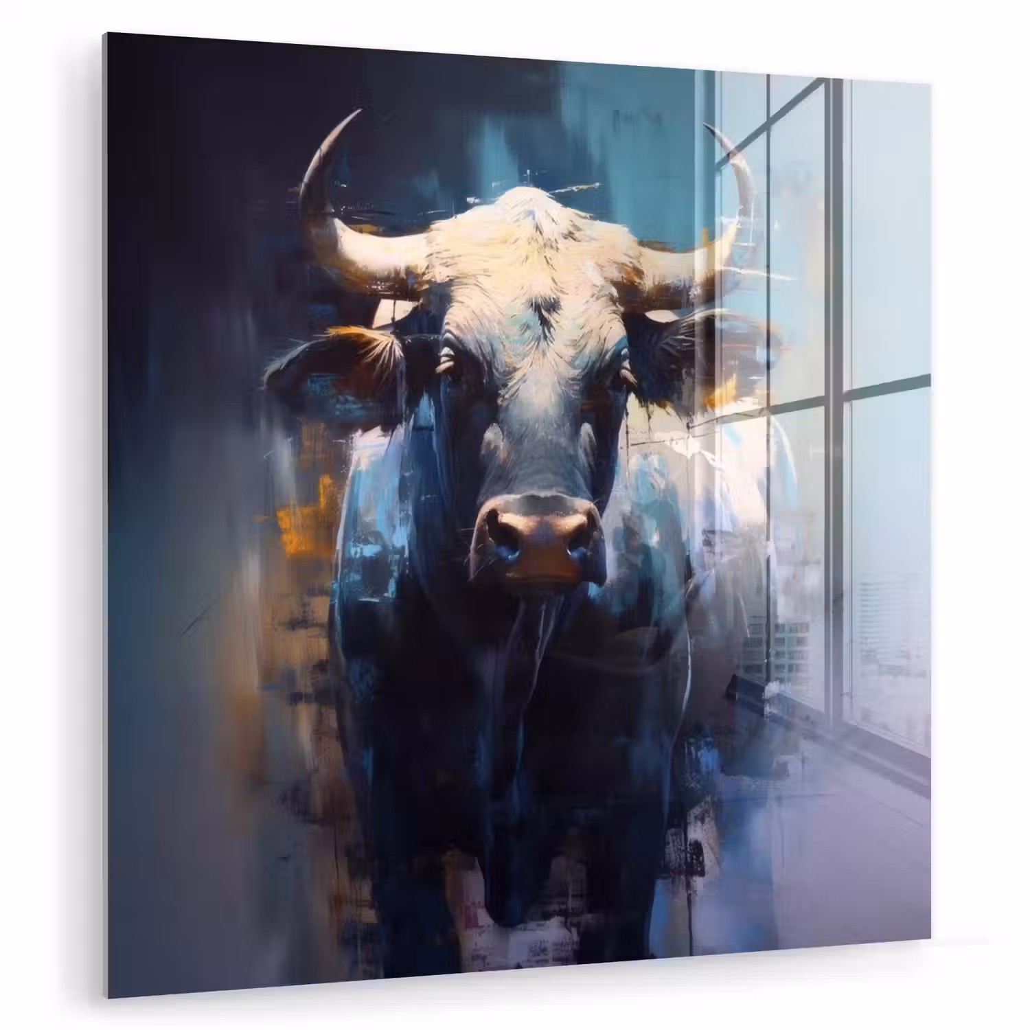 Stier - Zwart - Abstract - Horens plexiglas 5mm klein -zzzproduct_nieuw