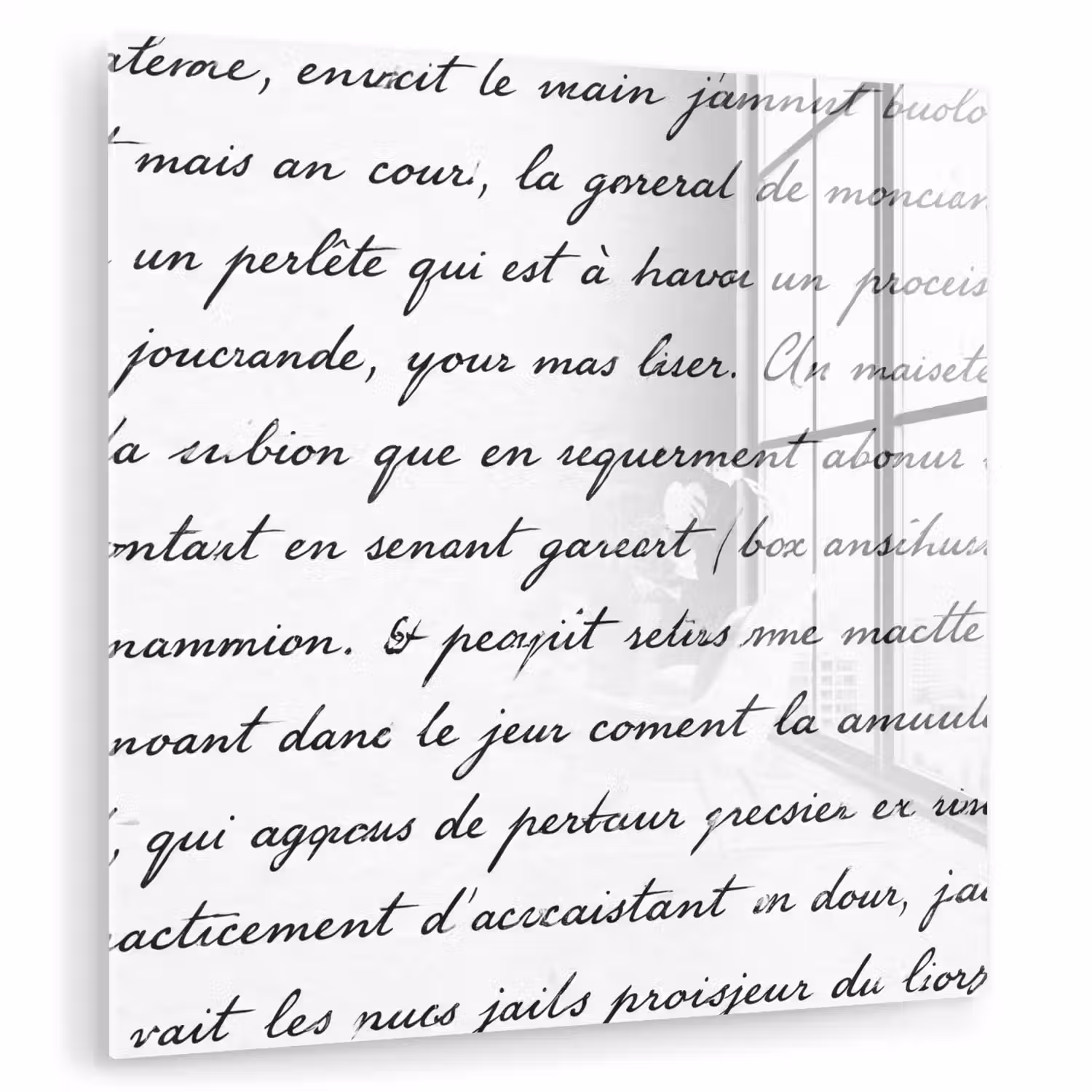 Tekst - Handschrift - Klassiek - ZwartWit plexiglas 5mm klein -zzzproduct_nieuw