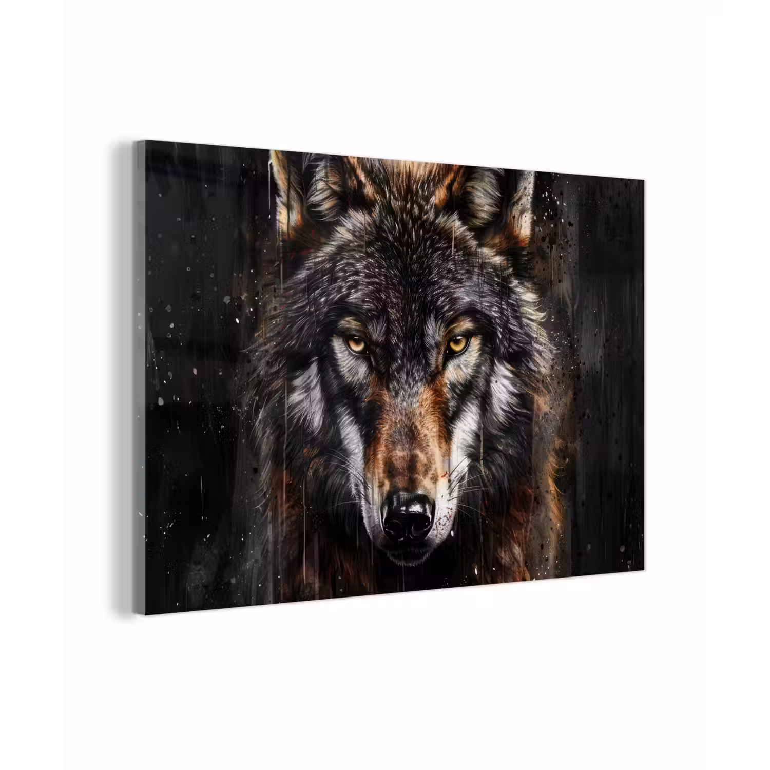 Dieren - Wolf - Portret - Zwart - Bruin plexiglas 5mm klein -zzzproduct_nieuw