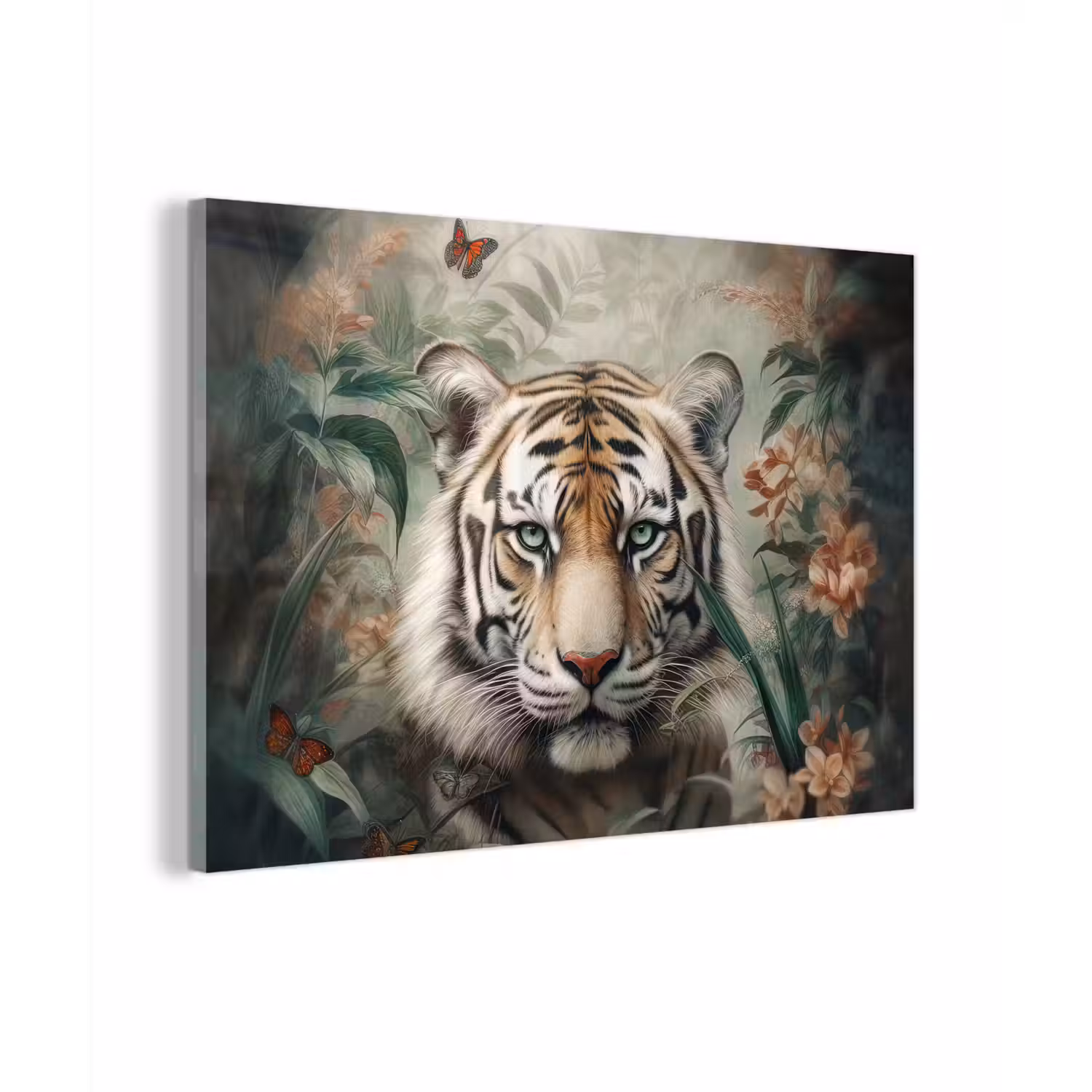 Tijger - Vlinders - Dieren - Jungle - Bloemen plexiglas 5mm klein -zzzproduct_nieuw