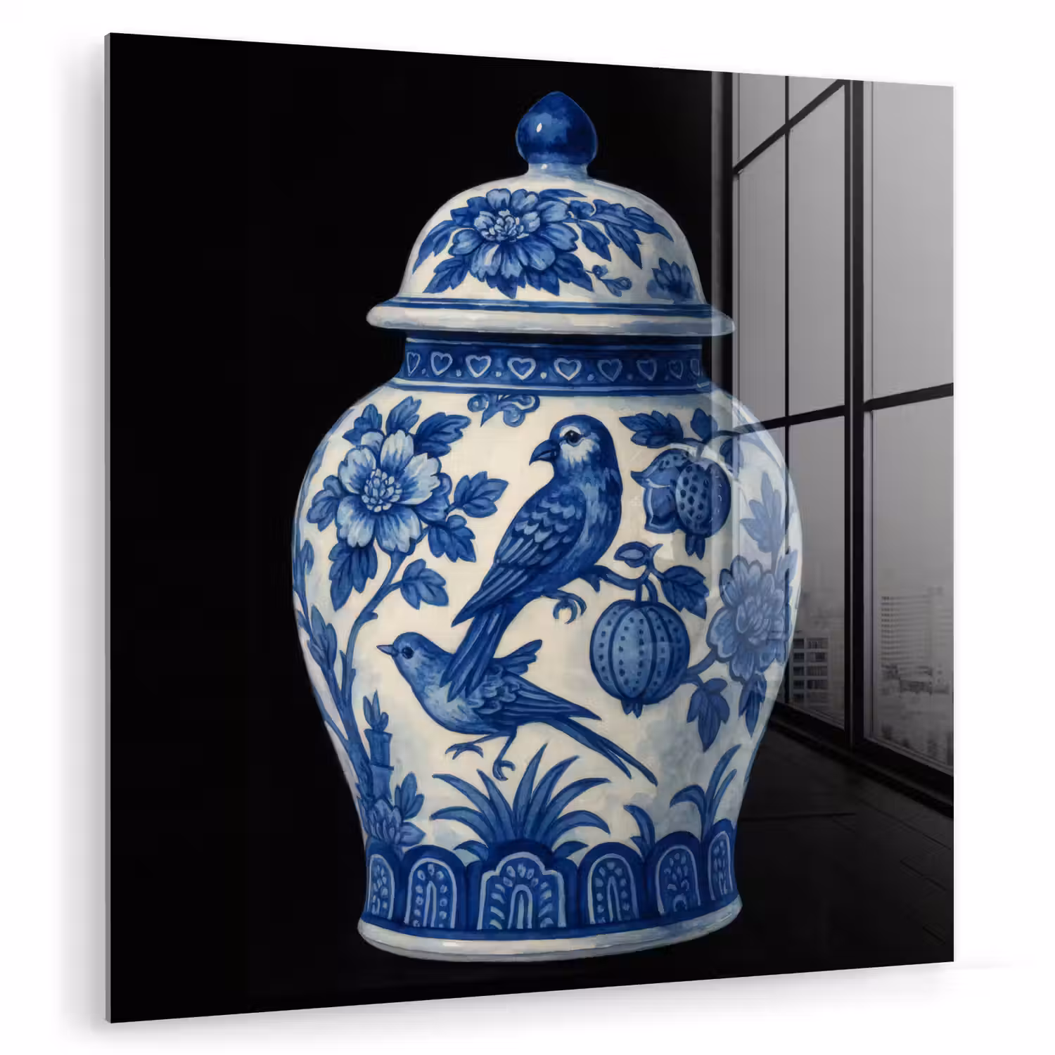 Pot - Delfts Blauw - Bloemen plexiglas 5mm klein -zzzproduct_nieuw