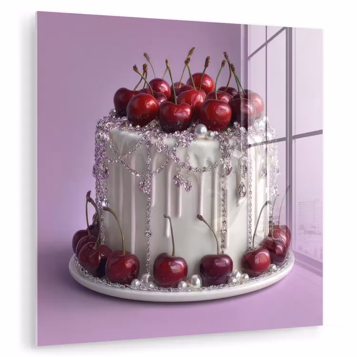 Taart - Kersen - Juwelen - Rood plexiglas 5mm klein -zzzproduct_nieuw
