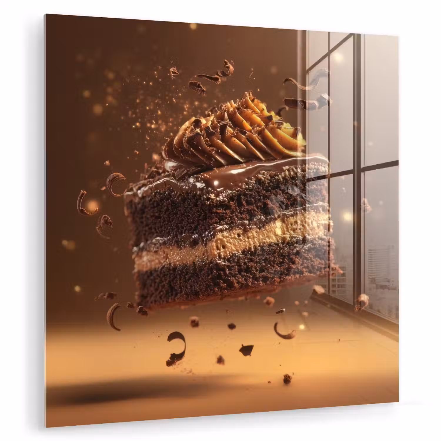 Taart - Chocolade - Eten - Brownie plexiglas 5mm klein -zzzproduct_nieuw