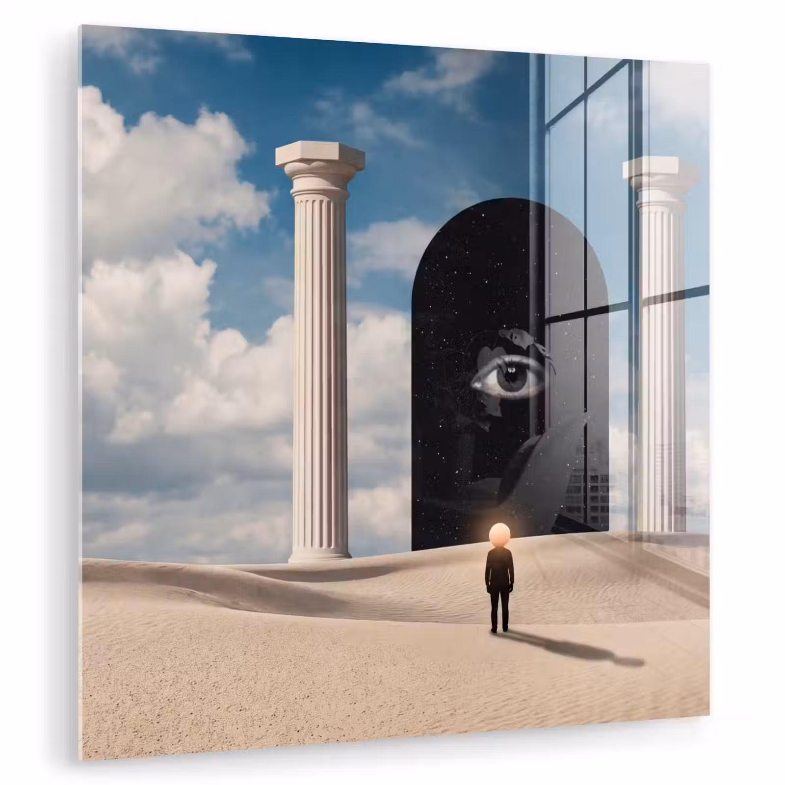 Glasbild - Traum – Wüste – Auge - Droom - Woestijn - Oog plexiglas 5mm klein