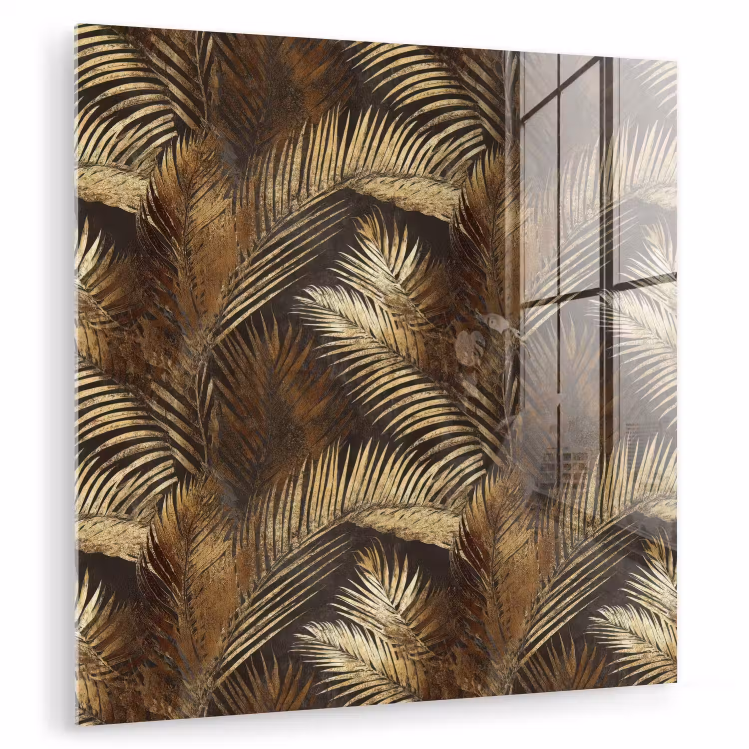 Tropisch - Bladeren - Goud plexiglas 5mm klein 11 -zzzproduct_nieuw