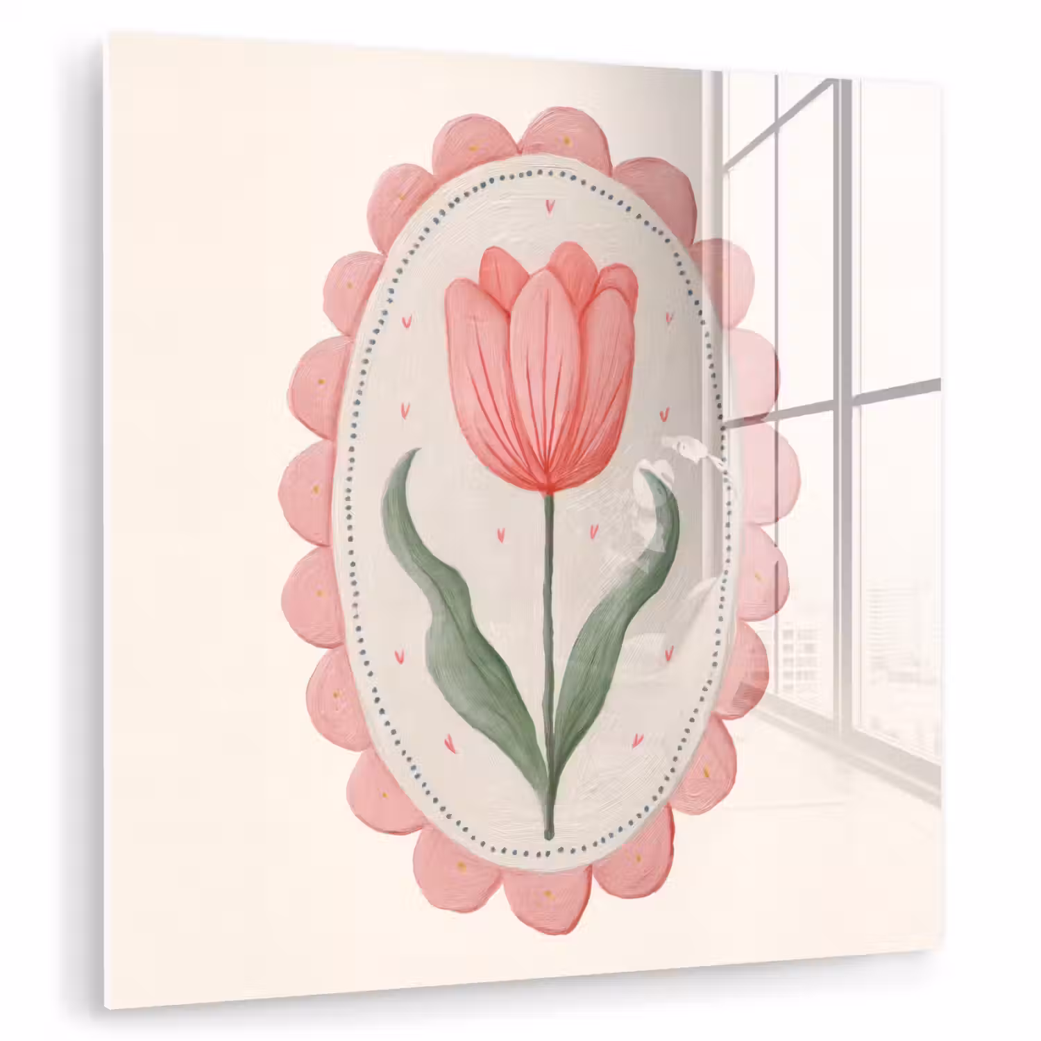 Tulp - Lijst - Ovaal - Illustratie plexiglas 5mm klein -zzzproduct_nieuw