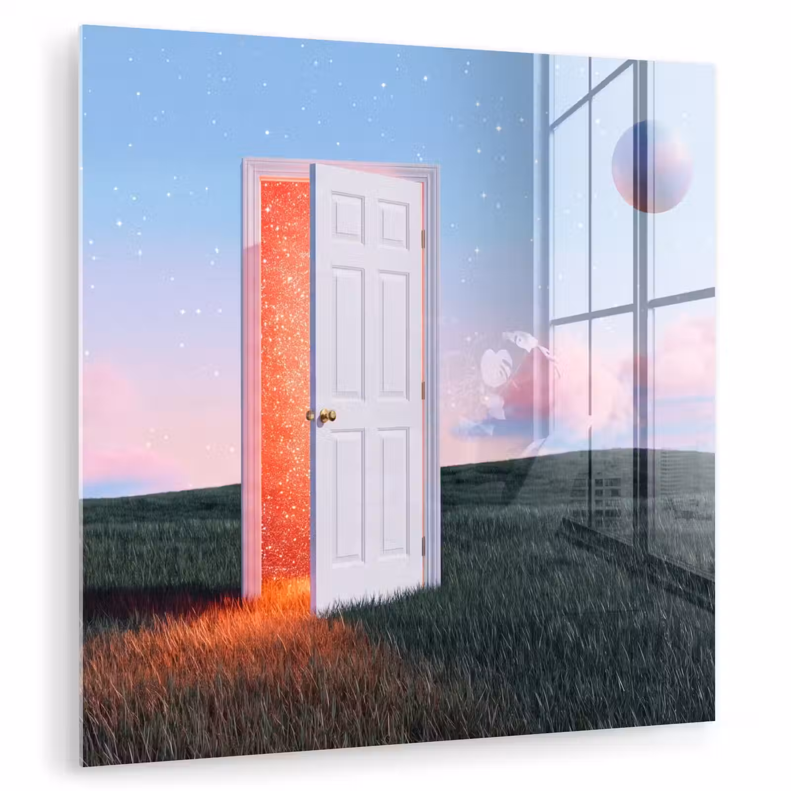 Glasbild - Tür – Fantasie – Raum - Deur - Fantasie - Ruimte plexiglas 5mm klein