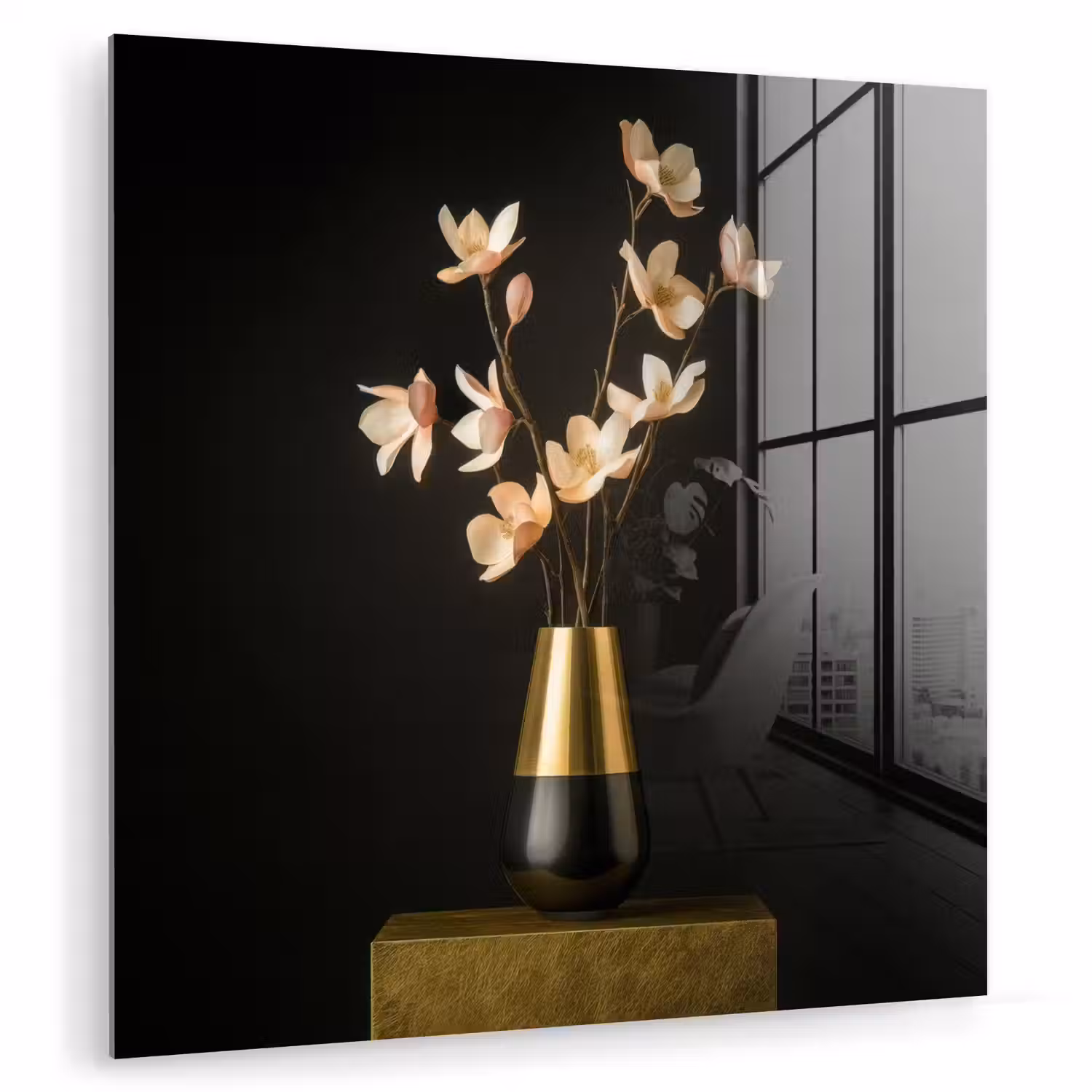 Sierlijk - Boeket - Goud - Vaas plexiglas 5mm klein -zzzproduct_nieuw