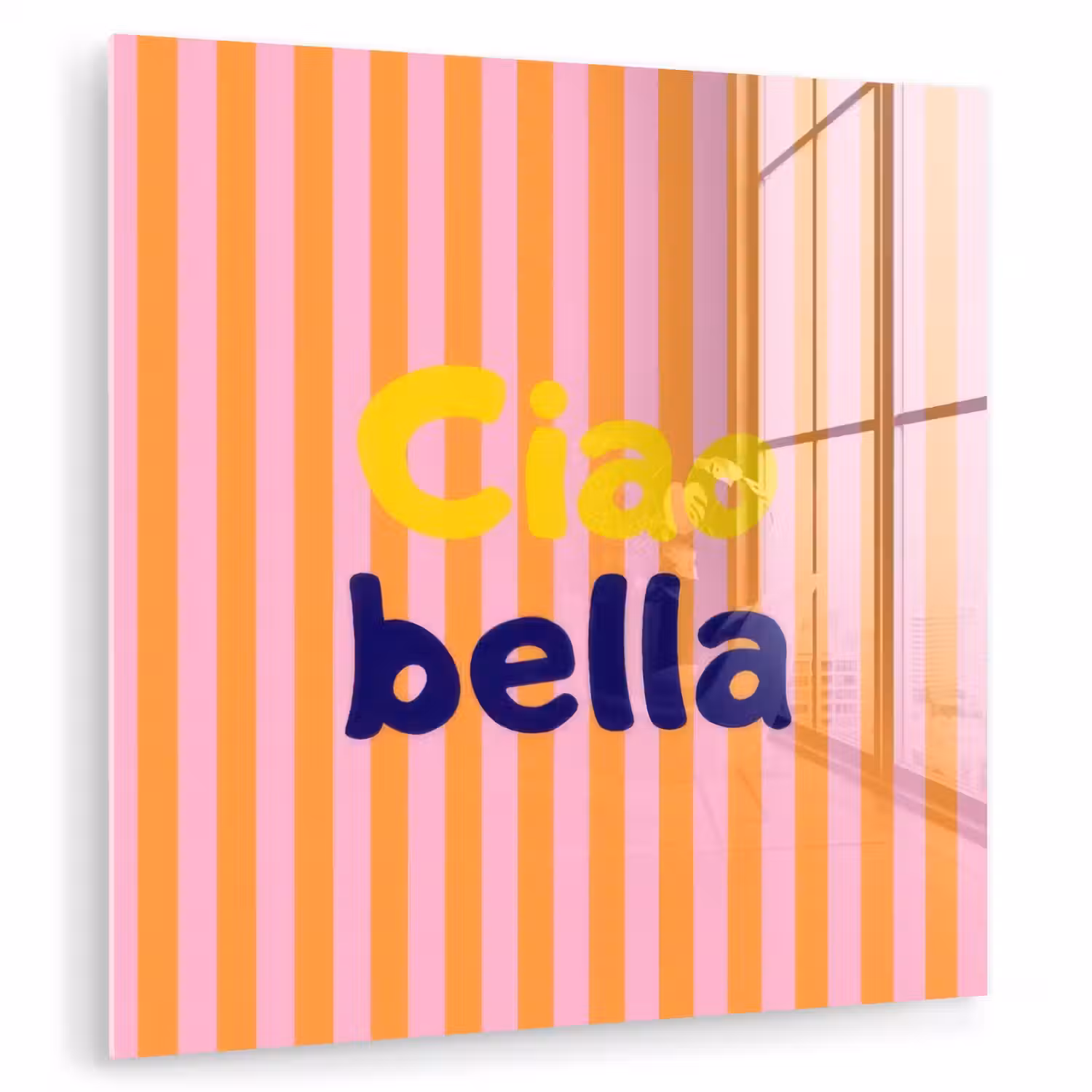Verticaal - Strepen - Oranje - Ciao bella plexiglas 5mm klein -zzzproduct_nieuw