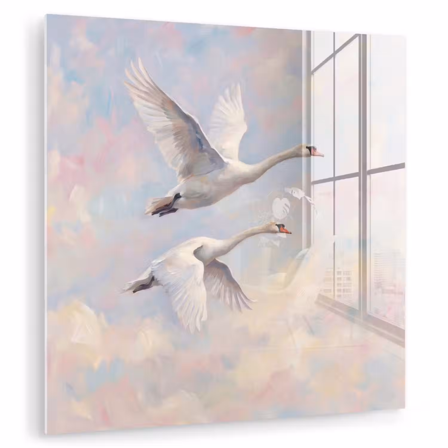 Vogel - Vliegend - Lucht - Modern - Pastel plexiglas 5mm klein -zzzproduct_nieuw