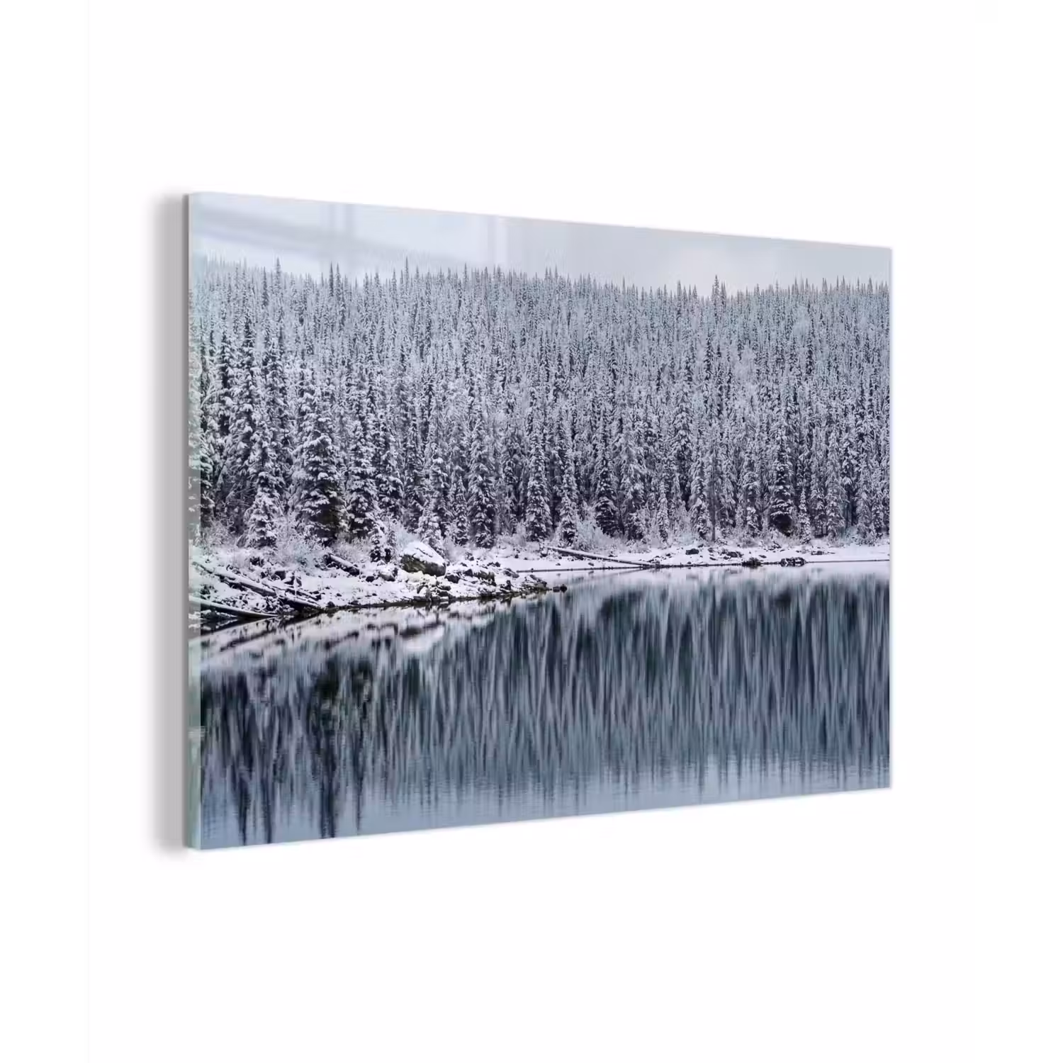 Bos - Reflectie - Meer - Winter - Serene plexiglas 5mm klein -zzzproduct_nieuw
